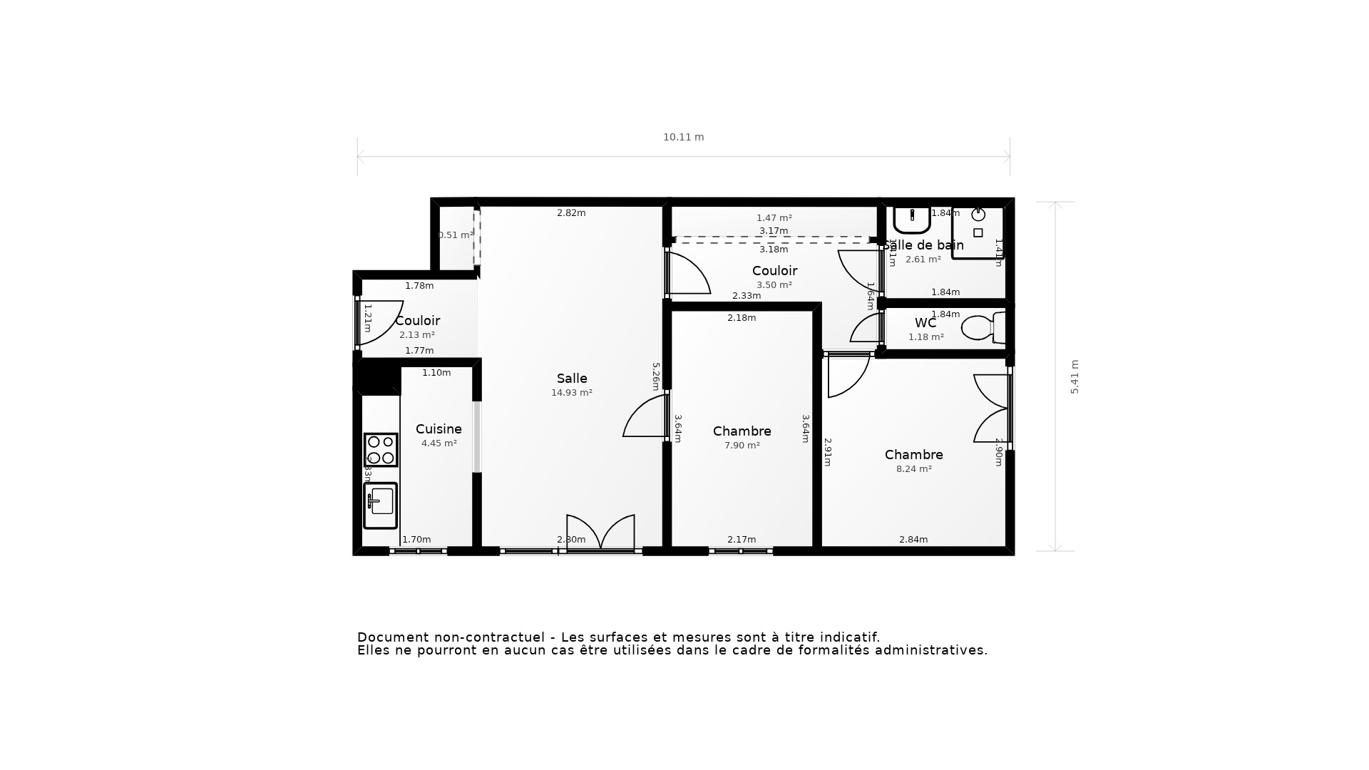 Vente Appartement TOURS - 3 pièces - 53 m² - (37100)