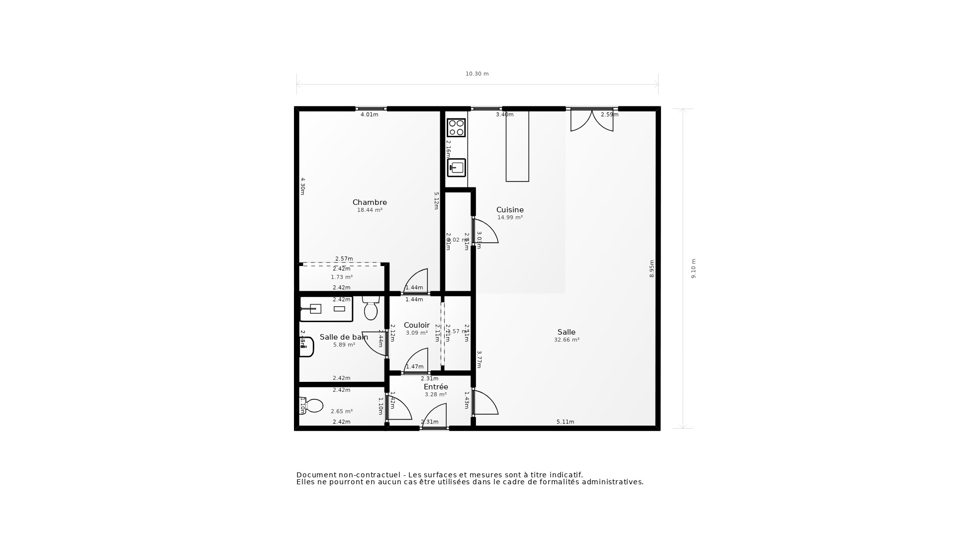 Vente Appartement BEGLES - 2 pièces - 48 m² - (33130)