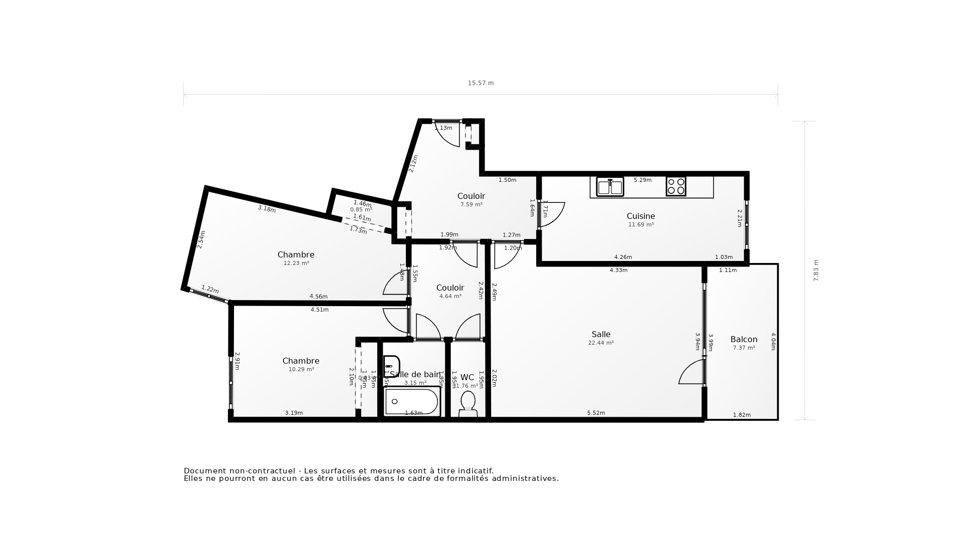 Vente Appartement VILLEURBANNE - 3 pièces - 76 m² - (69100)