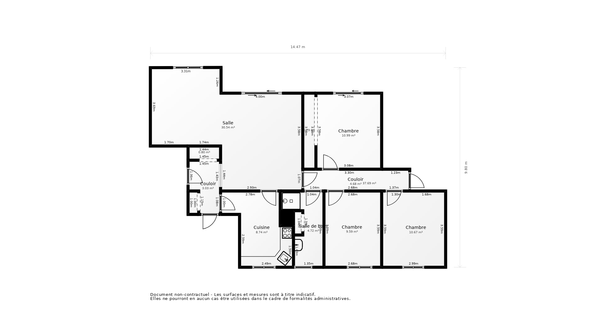 Vente Appartement TOULENNE - 4 pièces - 82 m² - (33210)