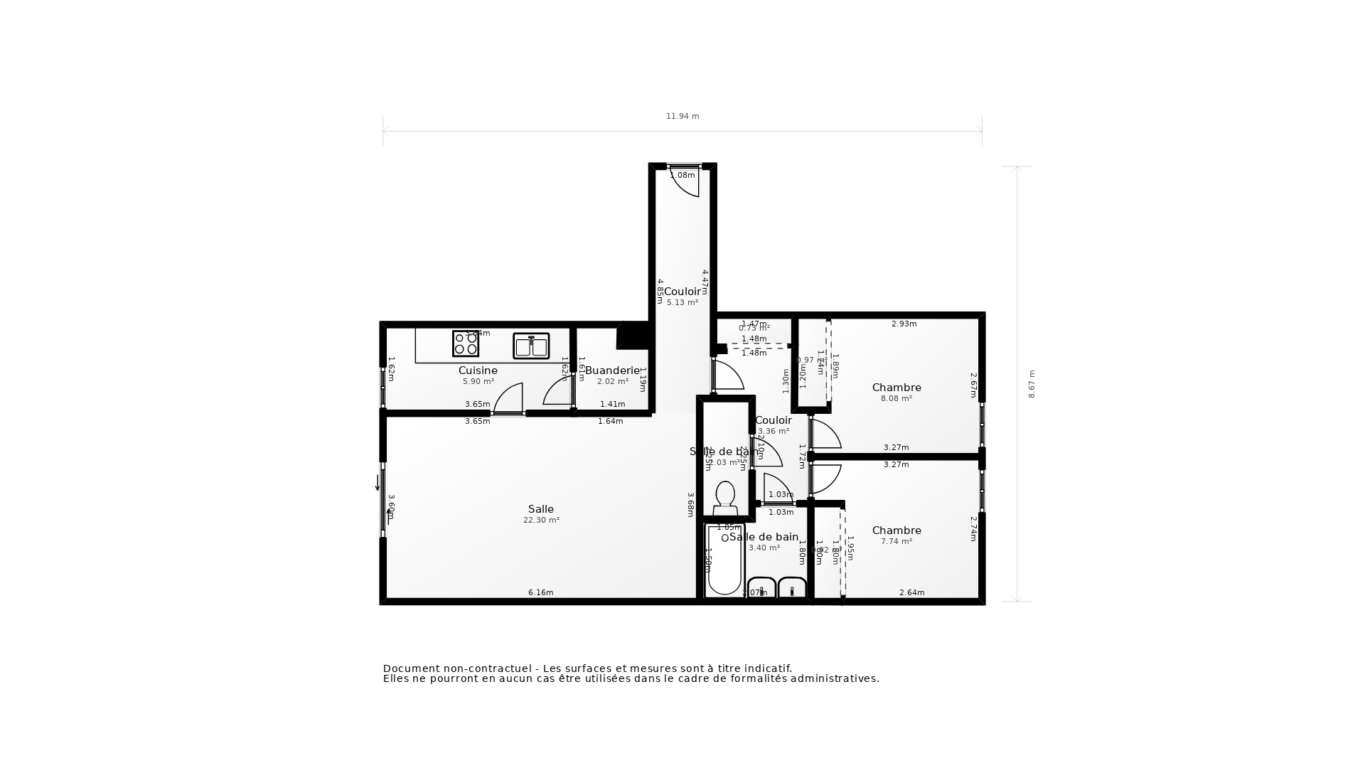 Vente Appartement BORDEAUX - 3 pièces - 69 m² - (33800)