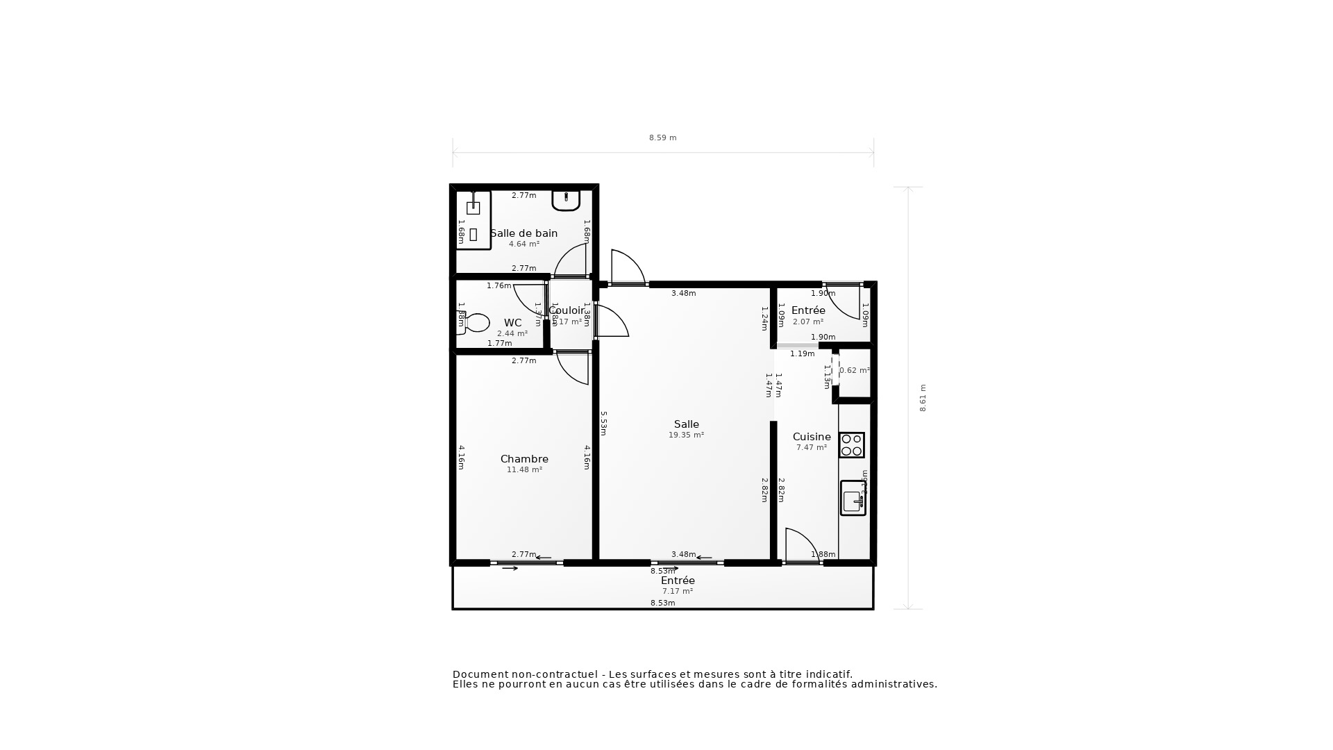 Vente Appartement BORDEAUX - 2 pièces - 47,2 m² - (33800)