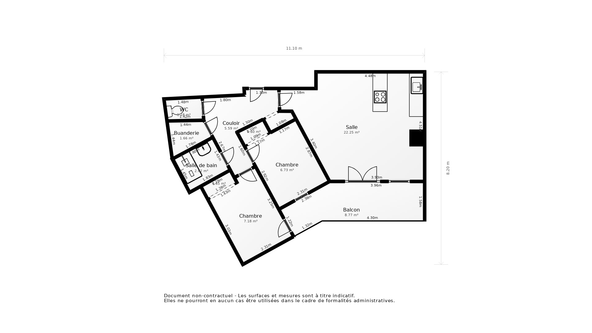Vente Appartement LYON 07 - 3 pièces - 64 m² - (69007)