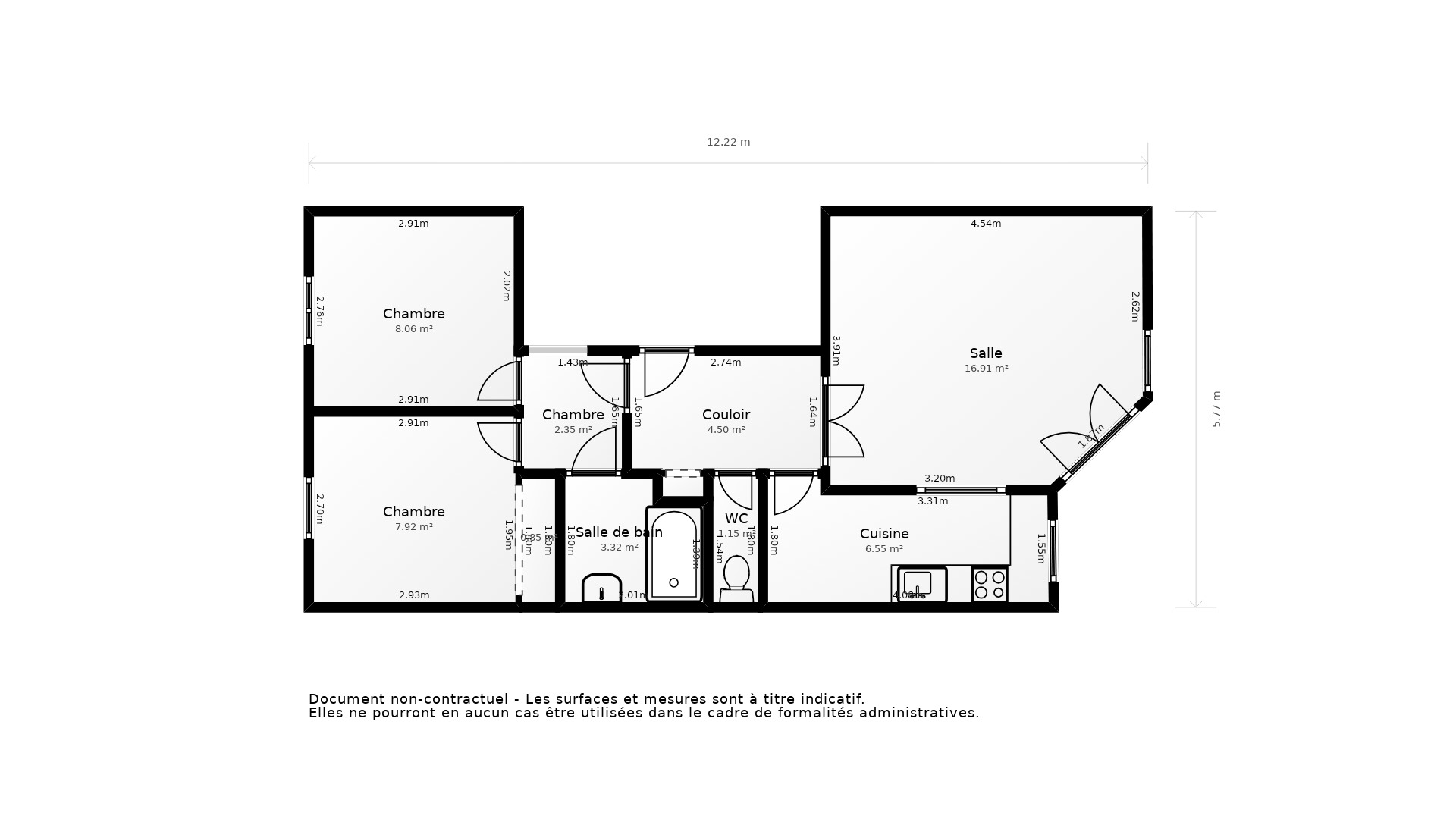Vente Appartement MONTIGNY LE BRETONNEUX - 3 pièces - 66 m² - (78180)