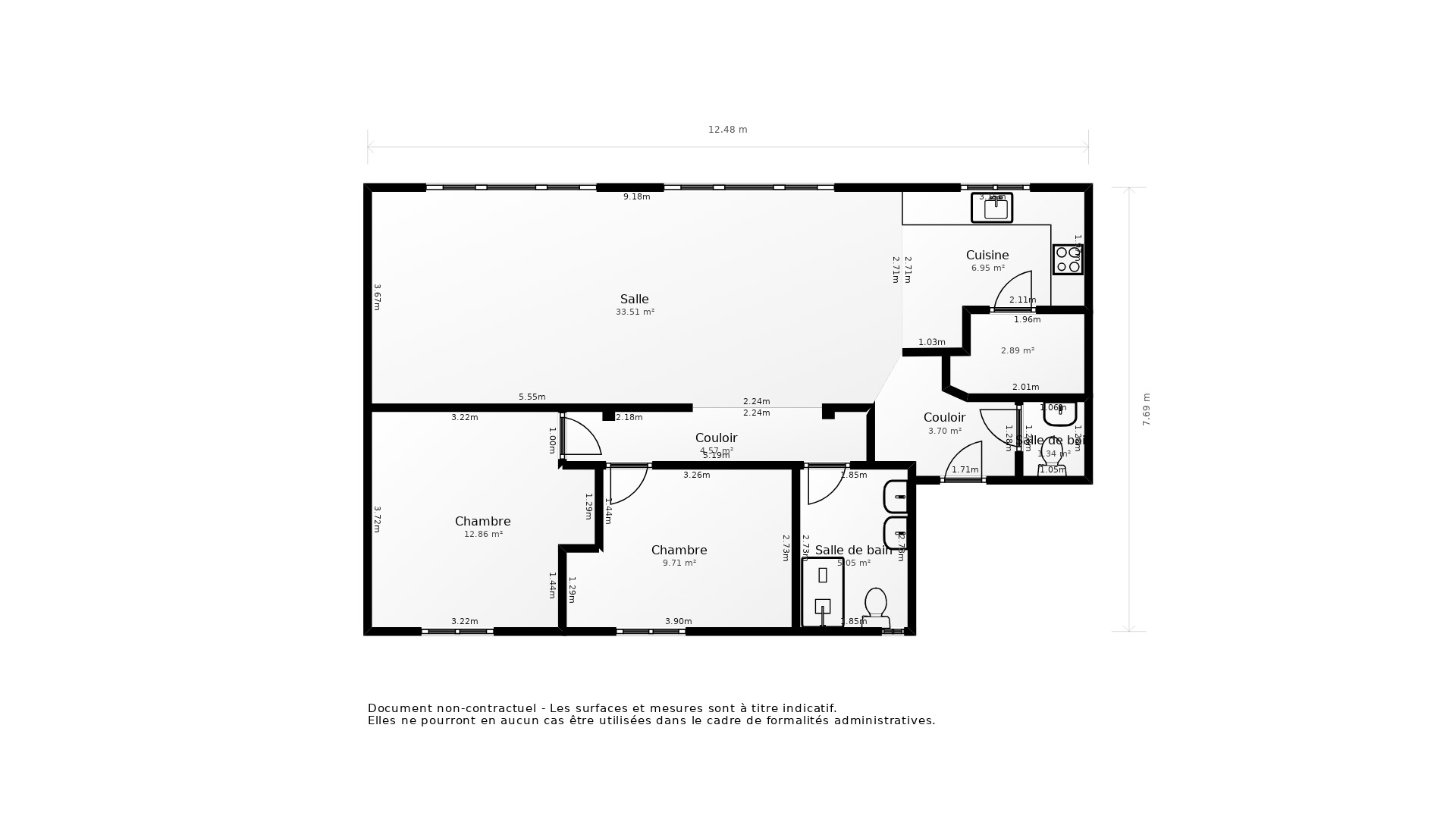 Vente Appartement TOURS - 3 pièces - 90 m² - (37000)