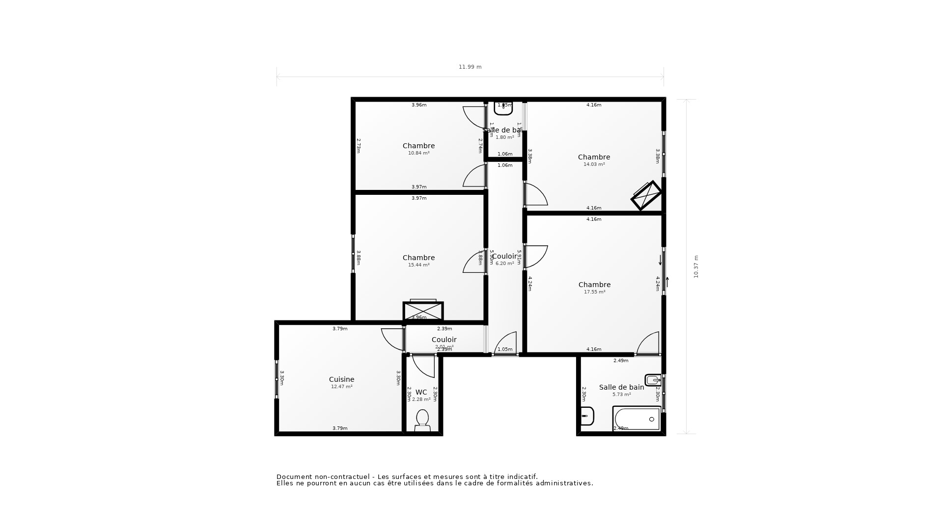 Vente Appartement BORDEAUX - 4 pièces - 96 m² - (33000)