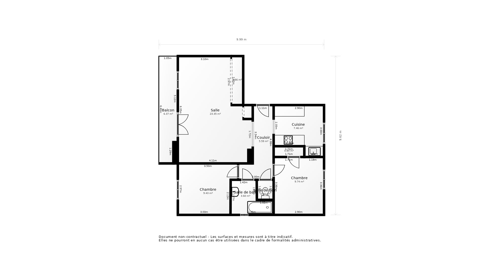 Vente Appartement BRON - 4 pièces - 62,4 m² - (69500)