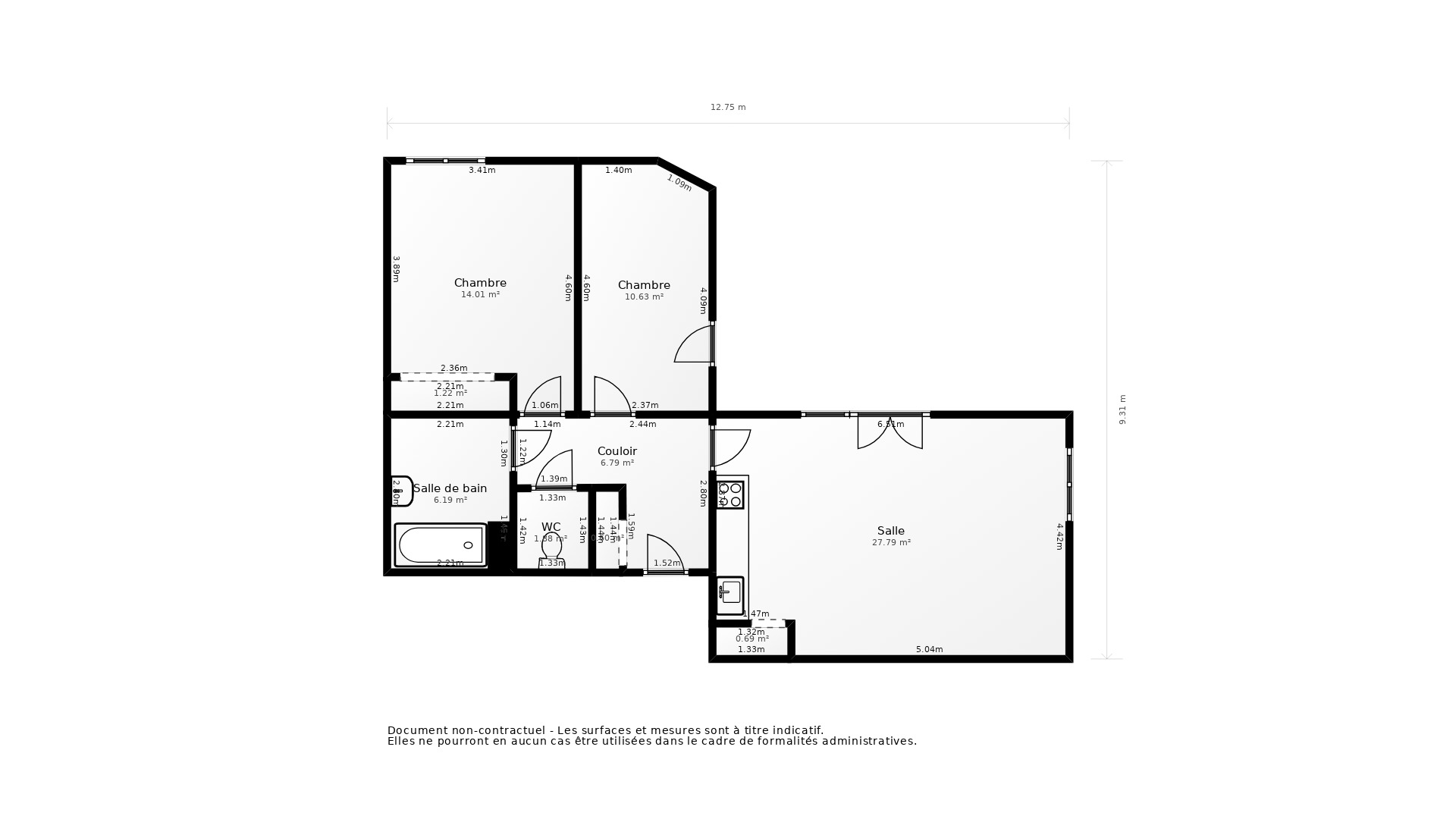Vente Appartement TOURNEFEUILLE - 3 pièces - 60 m² - (31170)
