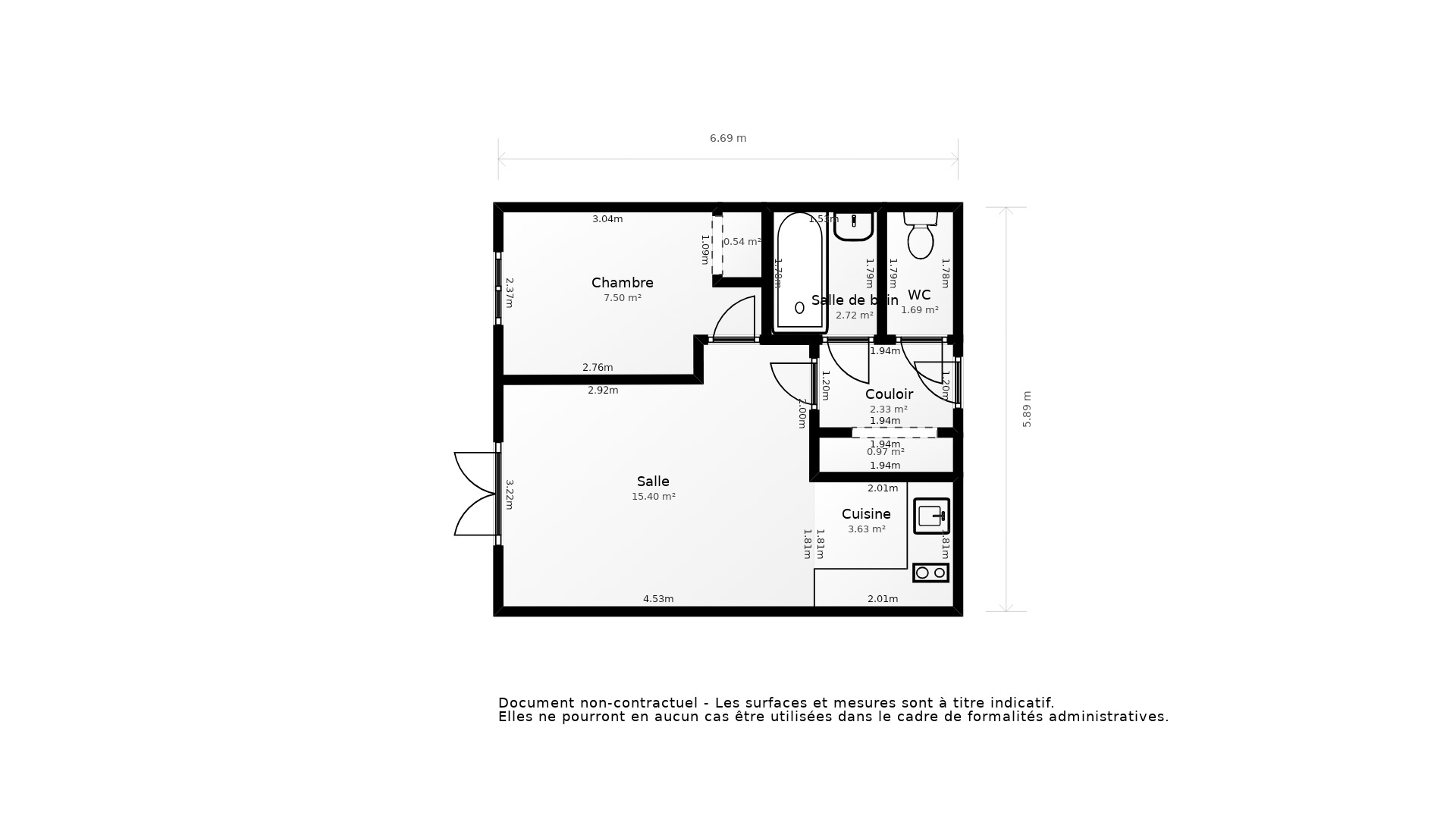 Vente Appartement BORDEAUX - 2 pièces - 33 m² - (33800)