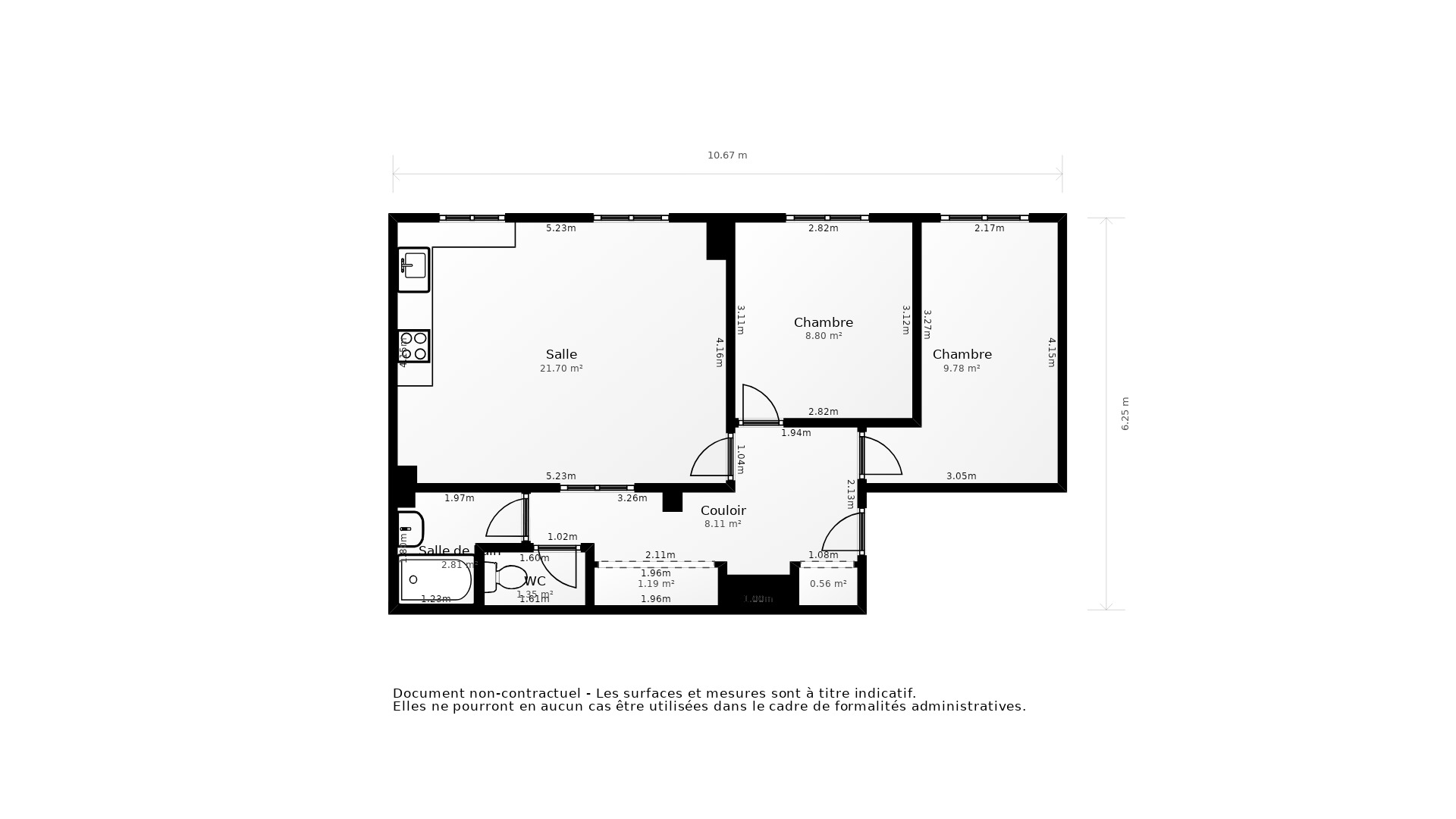 Vente Appartement TOURS - 3 pièces - 55 m² - (37000)