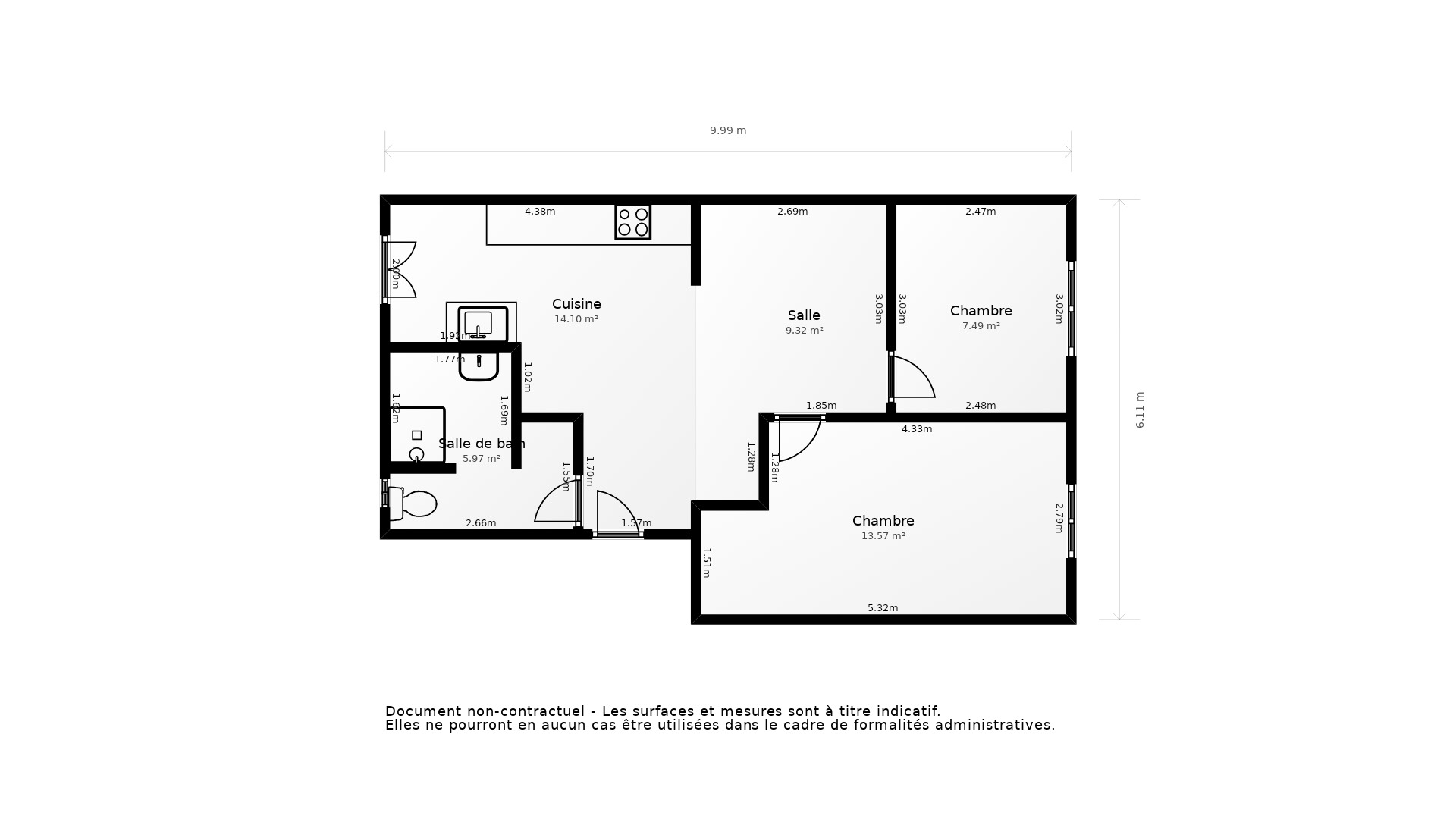Vente Appartement VILLEURBANNE - 2 pièces - 44 m² - (69100)