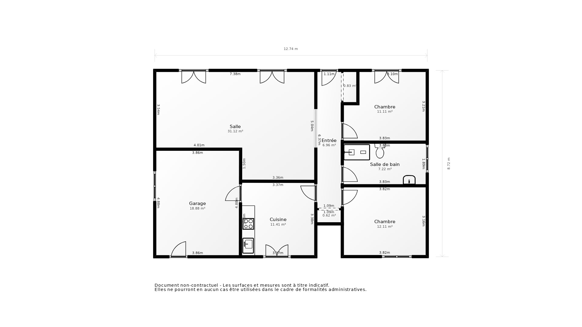 Vente Maison FONTCOUVERTE - 3 pièces - 72 m² - (17100)