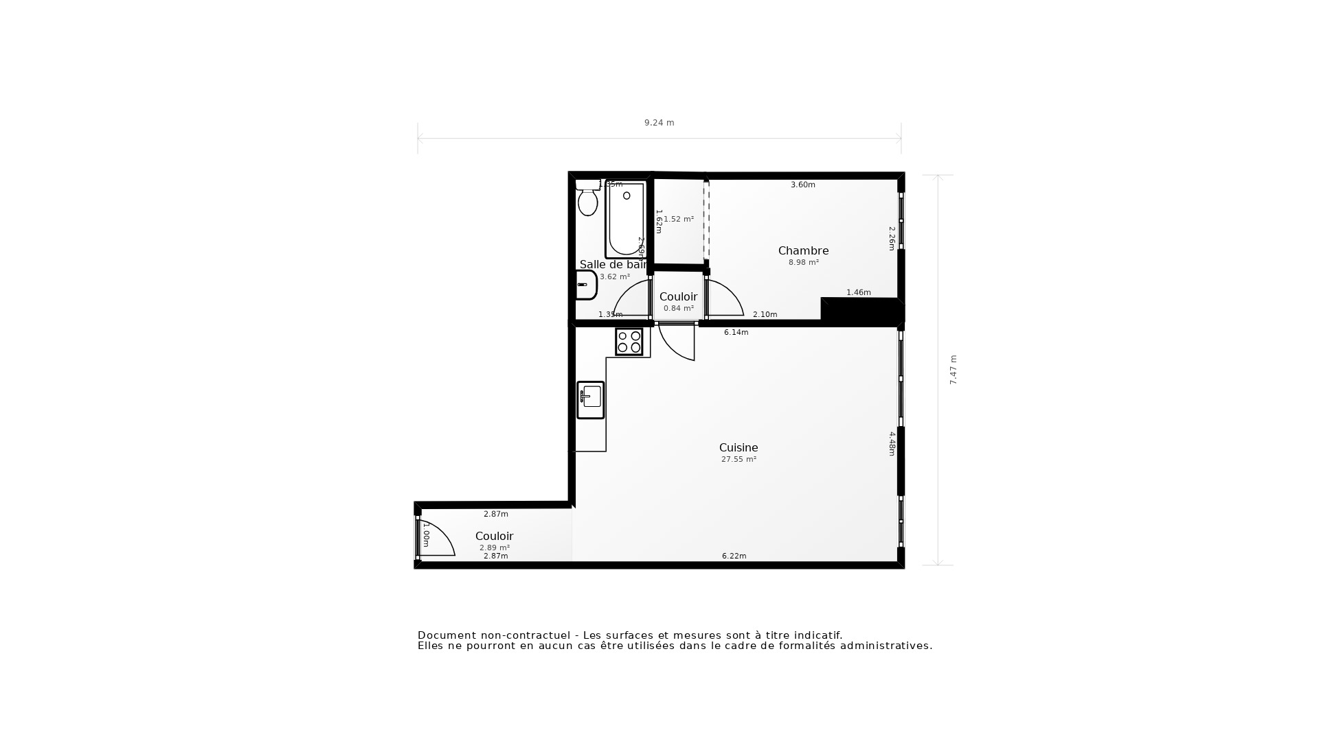 Vente Appartement BORDEAUX - 2 pièces - 41 m² - (33000)