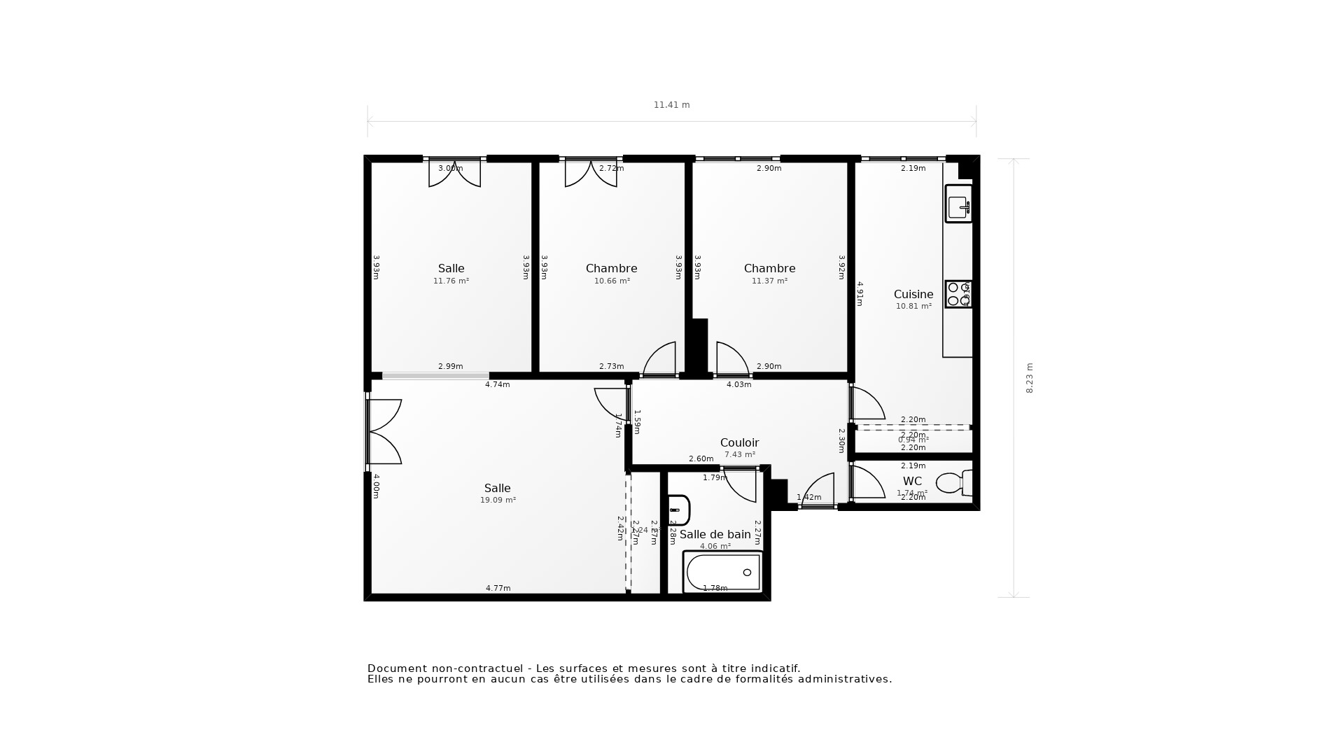 Vente Appartement VILLEURBANNE - 3 pièces - 65 m² - (69100)