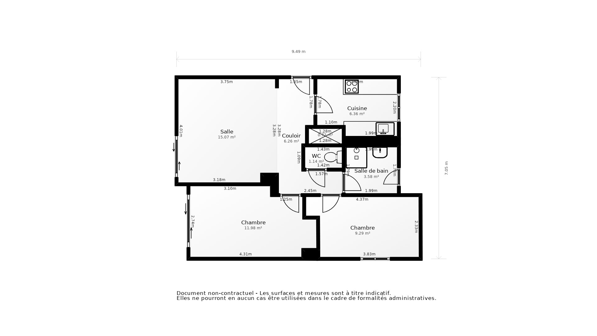Vente Appartement LA ROCHE SUR YON - 3 pièces - 57 m² - (85000)
