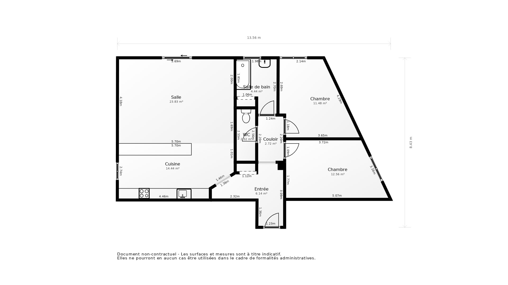Vente Appartement BORDEAUX - 3 pièces - 65 m² - (33300)