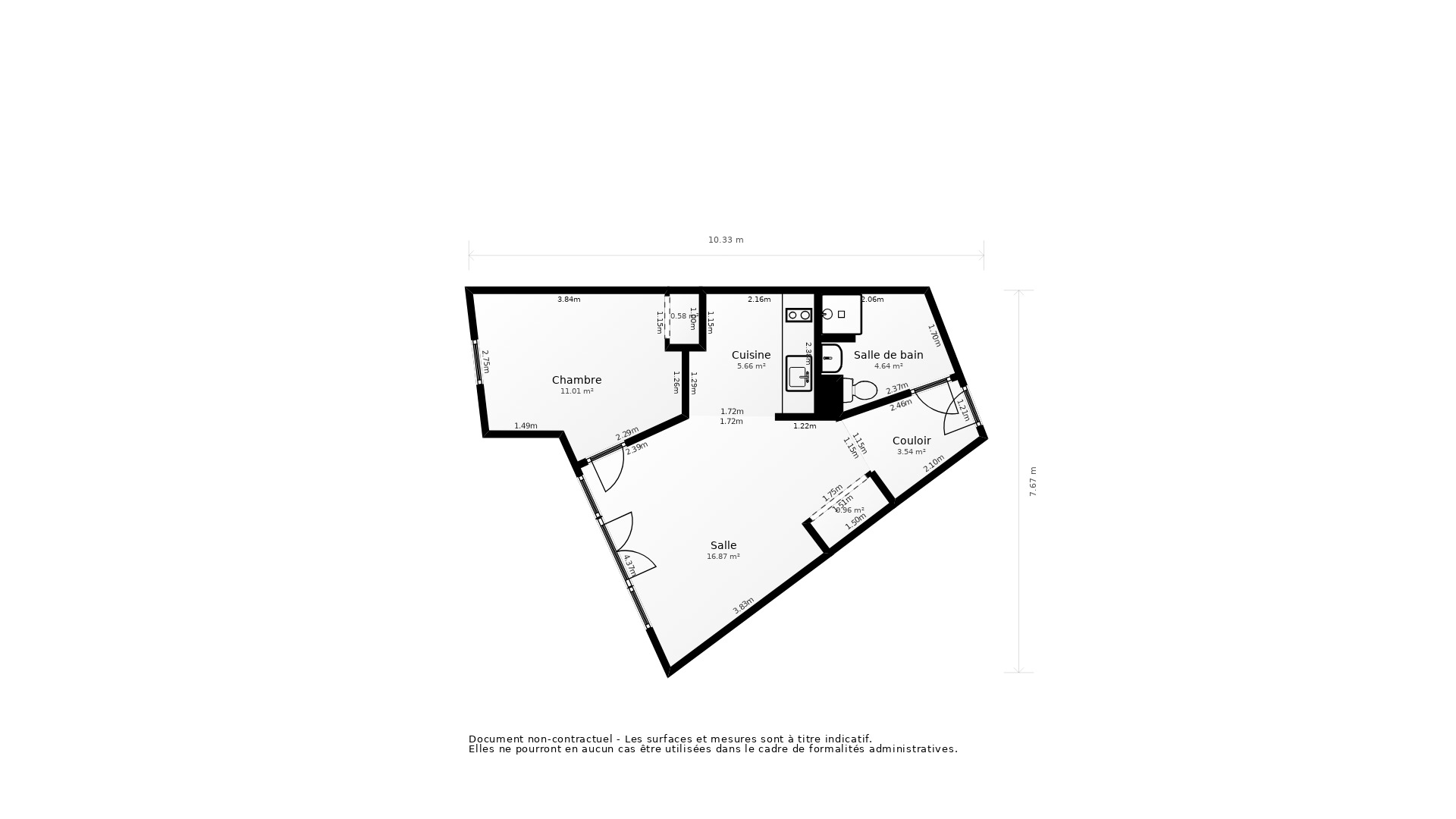 Vente Appartement TALENCE - 2 pièces - 46 m² - (33400)