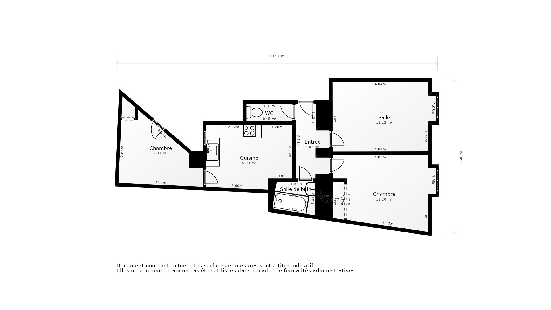 Vente Appartement NANTES - 3 pièces - 54 m² - (44000)