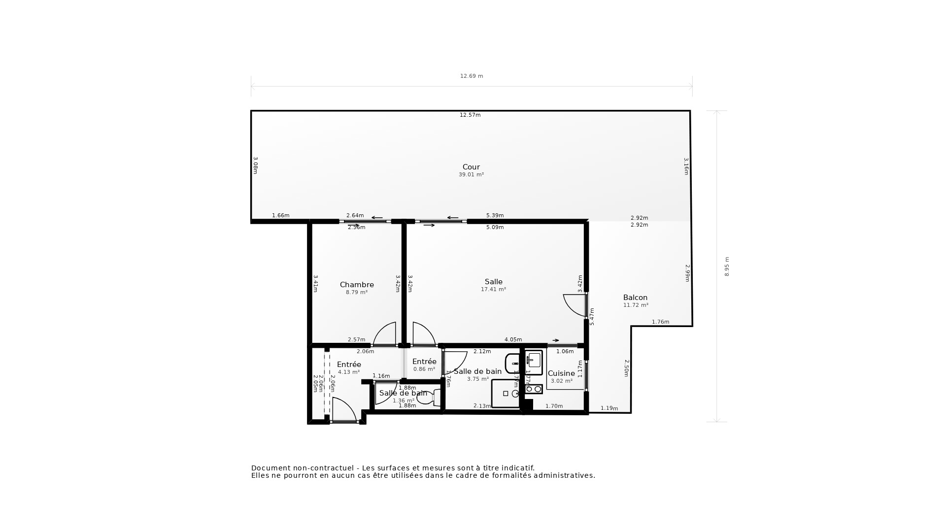 Vente Appartement TOURS - 2 pièces - 38 m² - (37000)