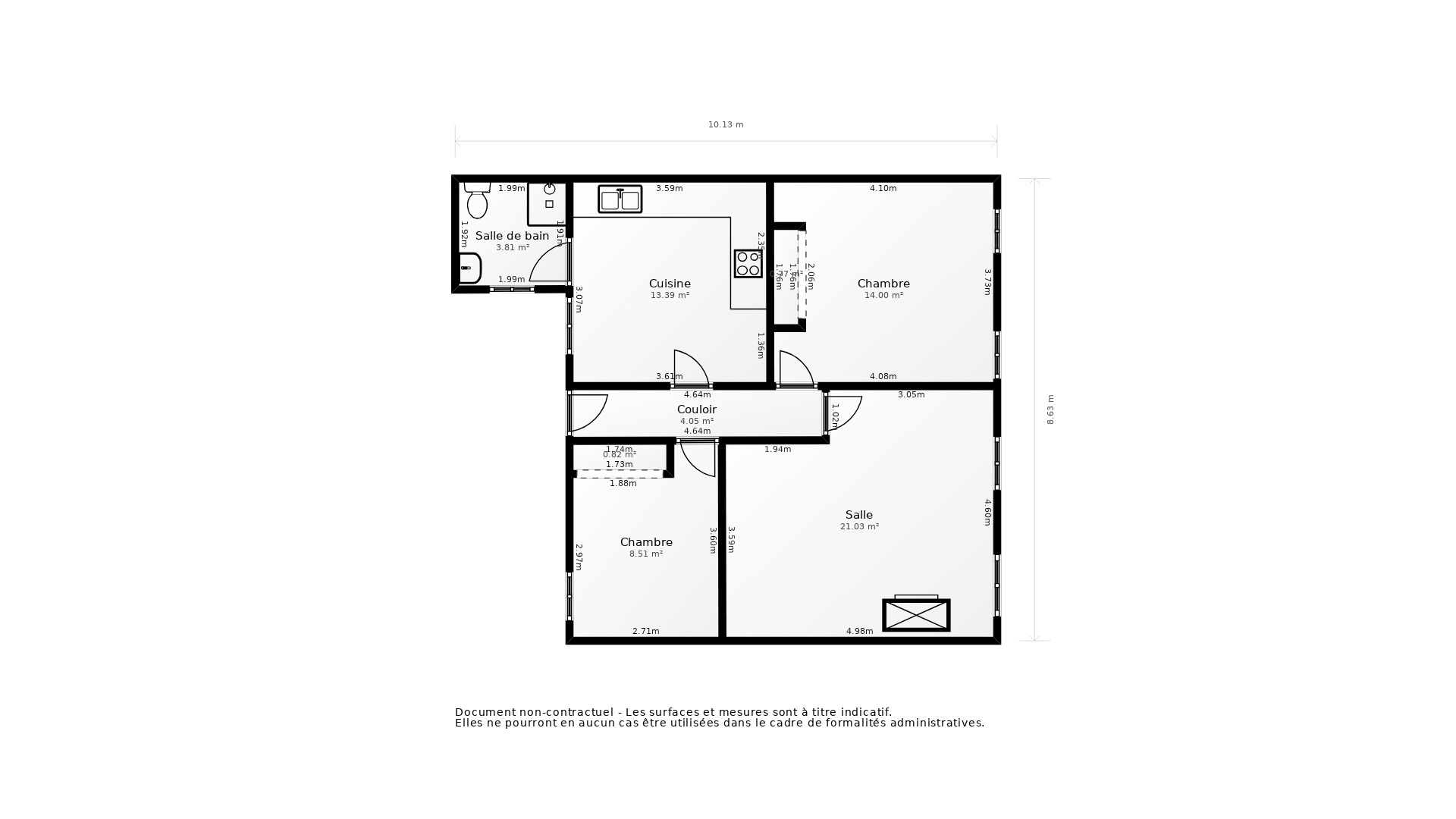 Vente Appartement BAYONNE - 3 pièces - 54 m² - (64100)