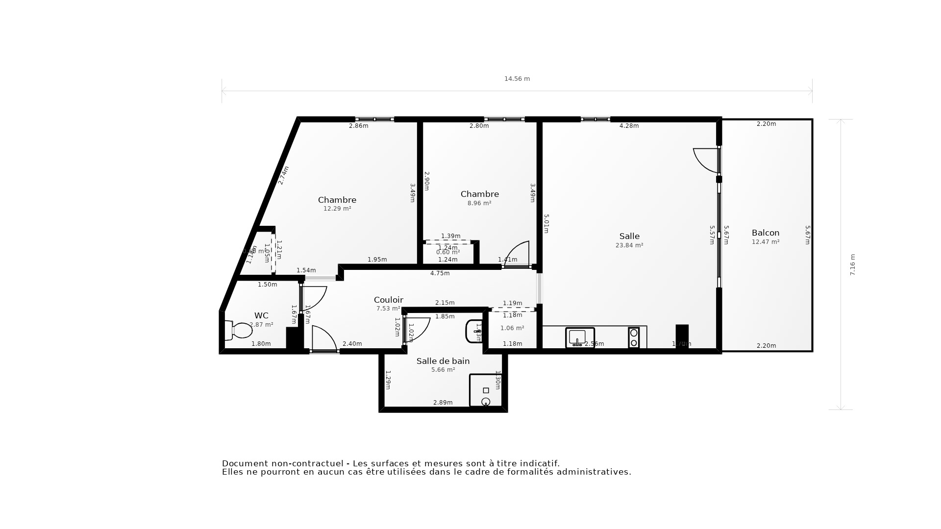 Vente Appartement BORDEAUX - 3 pièces - 61 m² - (33800)