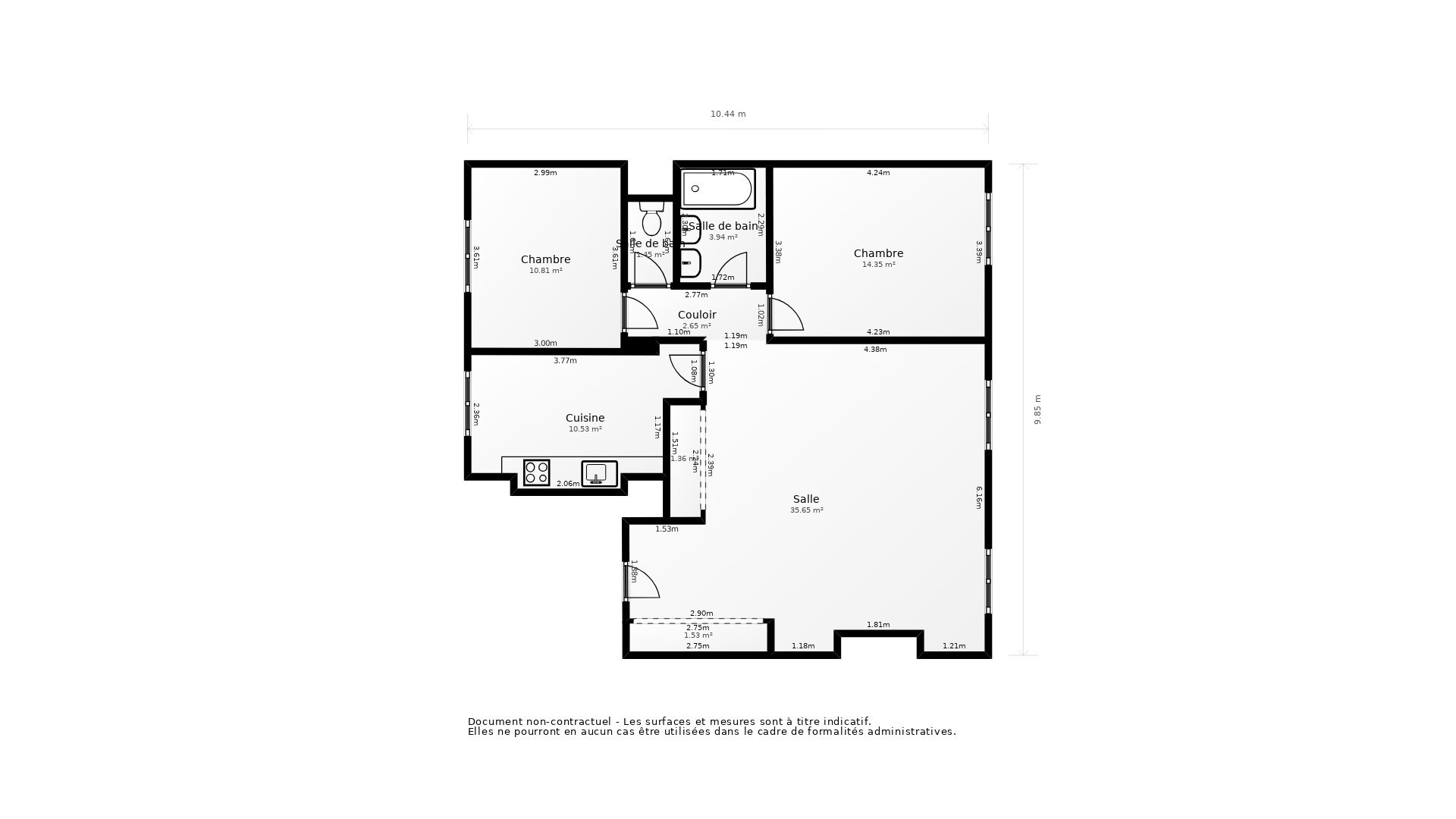 Vente Appartement TOURS - 3 pièces - 76 m² - (37000)