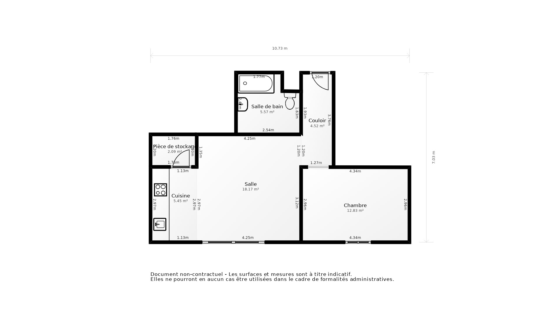 Vente Appartement FLOIRAC - 2 pièces - 47 m² - (33270)