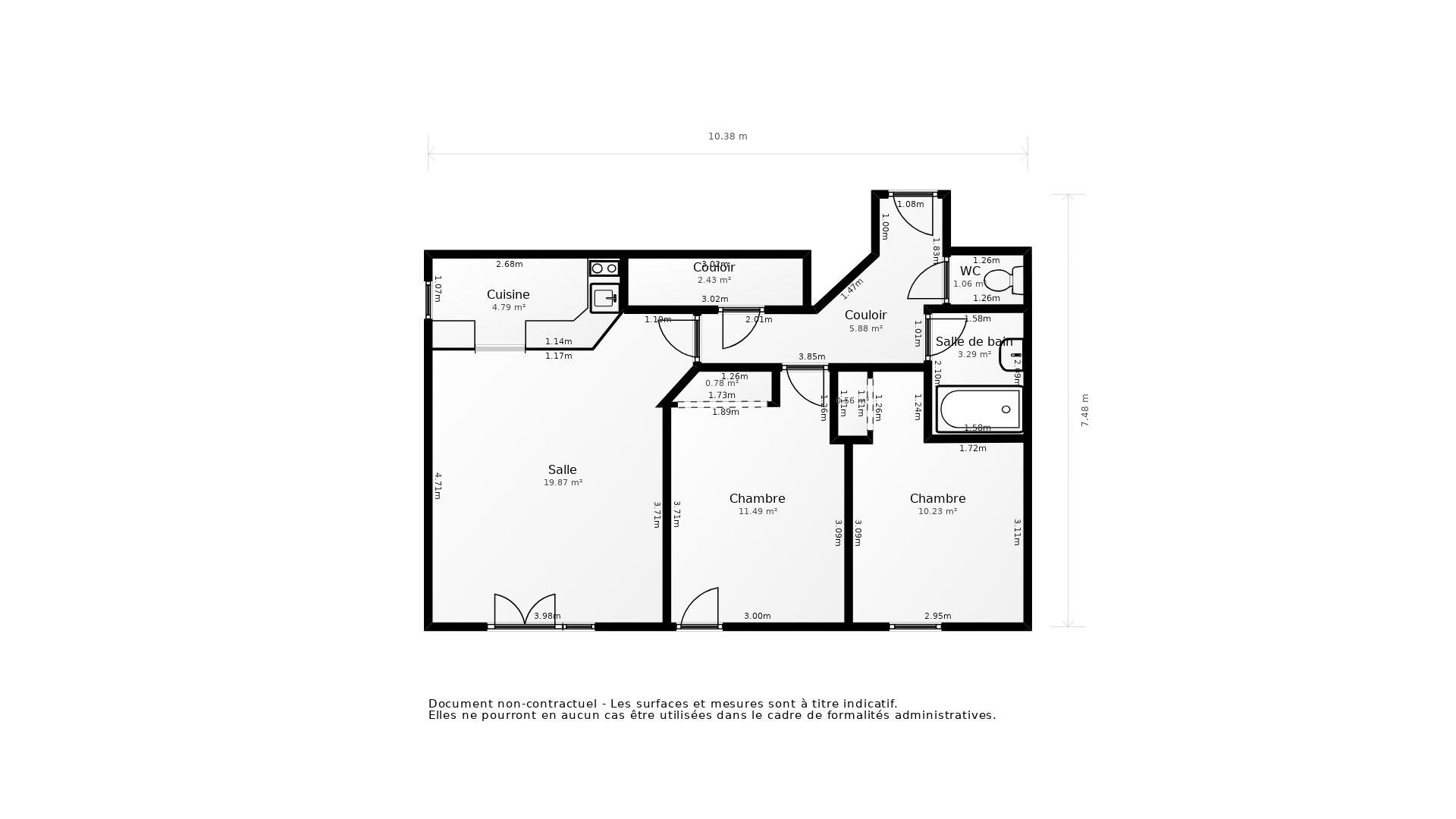 Vente Appartement PESSAC - 3 pièces - 60 m² - (33600)