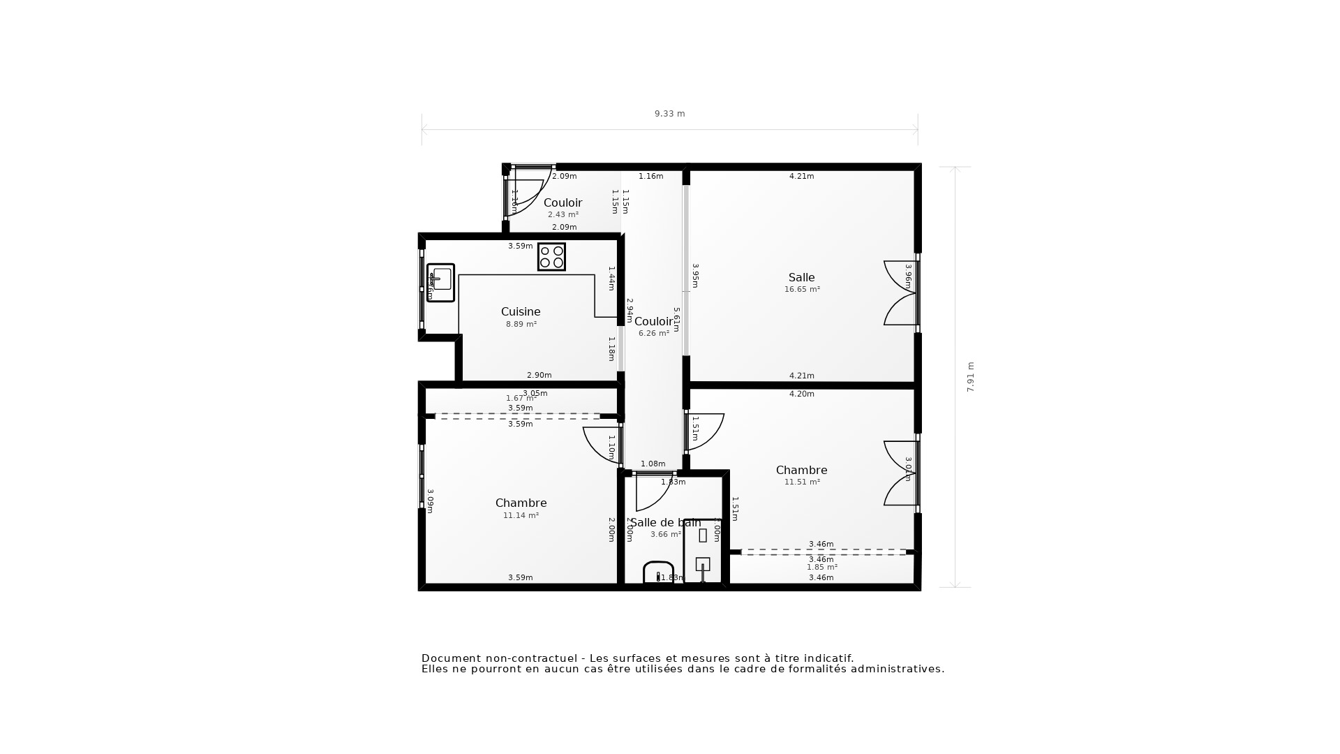 Vente Appartement TOULOUSE - 3 pièces - 62 m² - (31000)