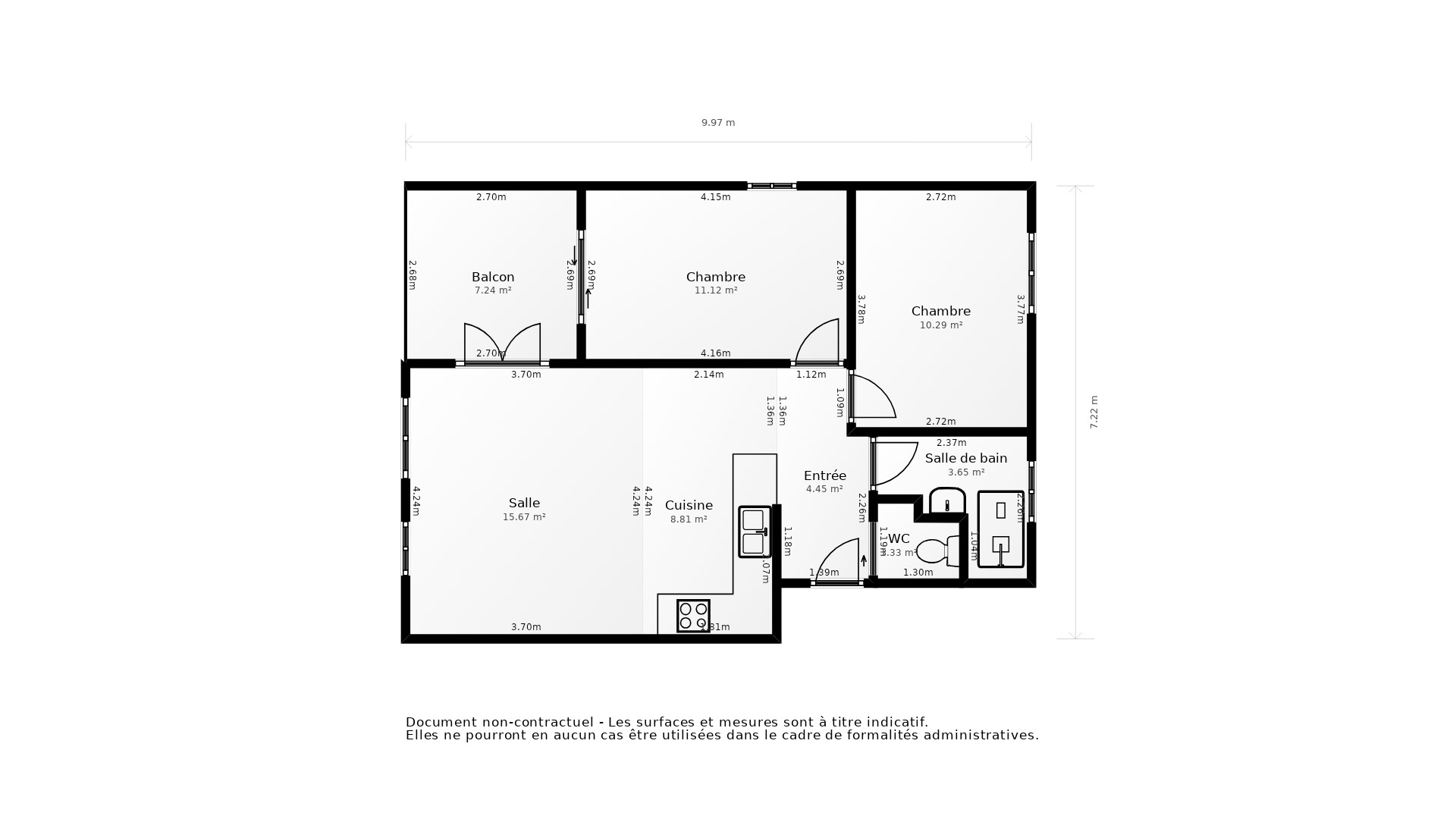 Vente Appartement QUIMPER - 3 pièces - 52 m² - (29000)