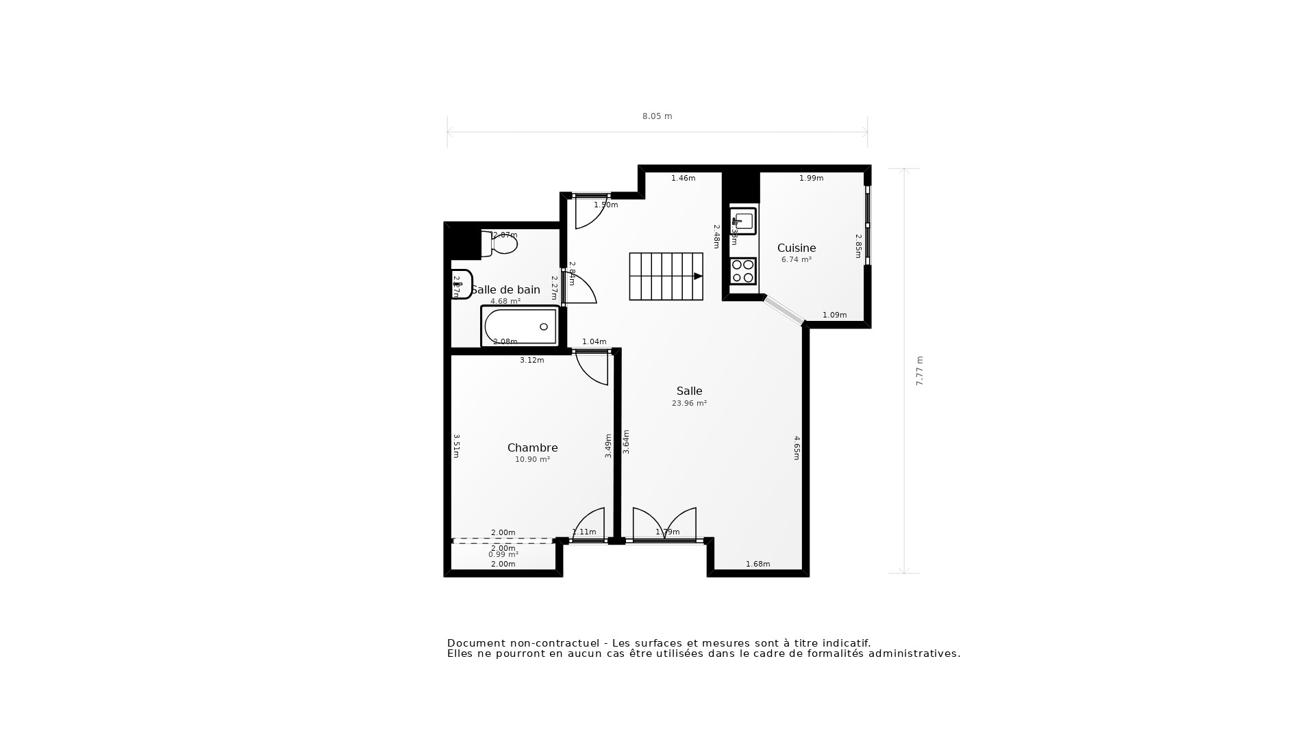 Vente Appartement LE HAILLAN - 3 pièces - 60 m² - (33185)