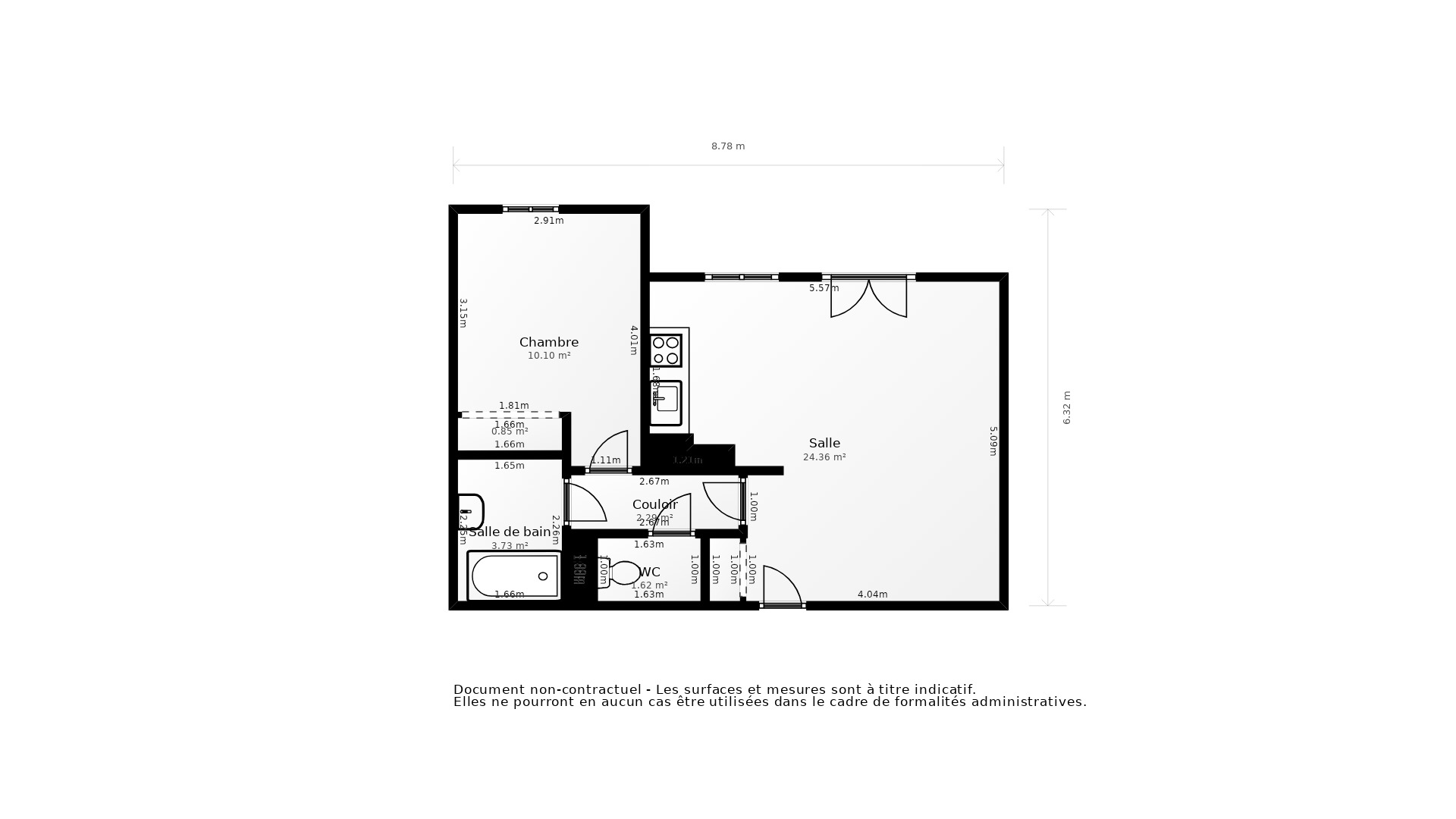 Vente Appartement FARGUES ST HILAIRE - 2 pièces - 41 m² - (33370)