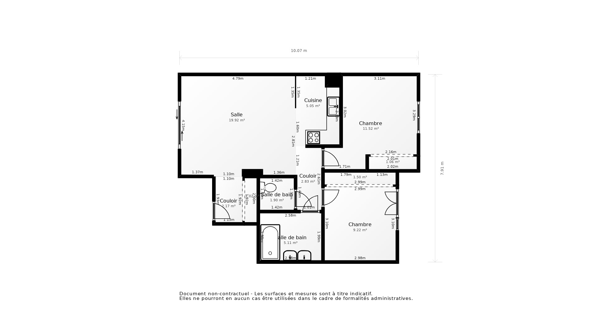Vente Appartement TOULOUSE - 3 pièces - 61 m² - (31500)