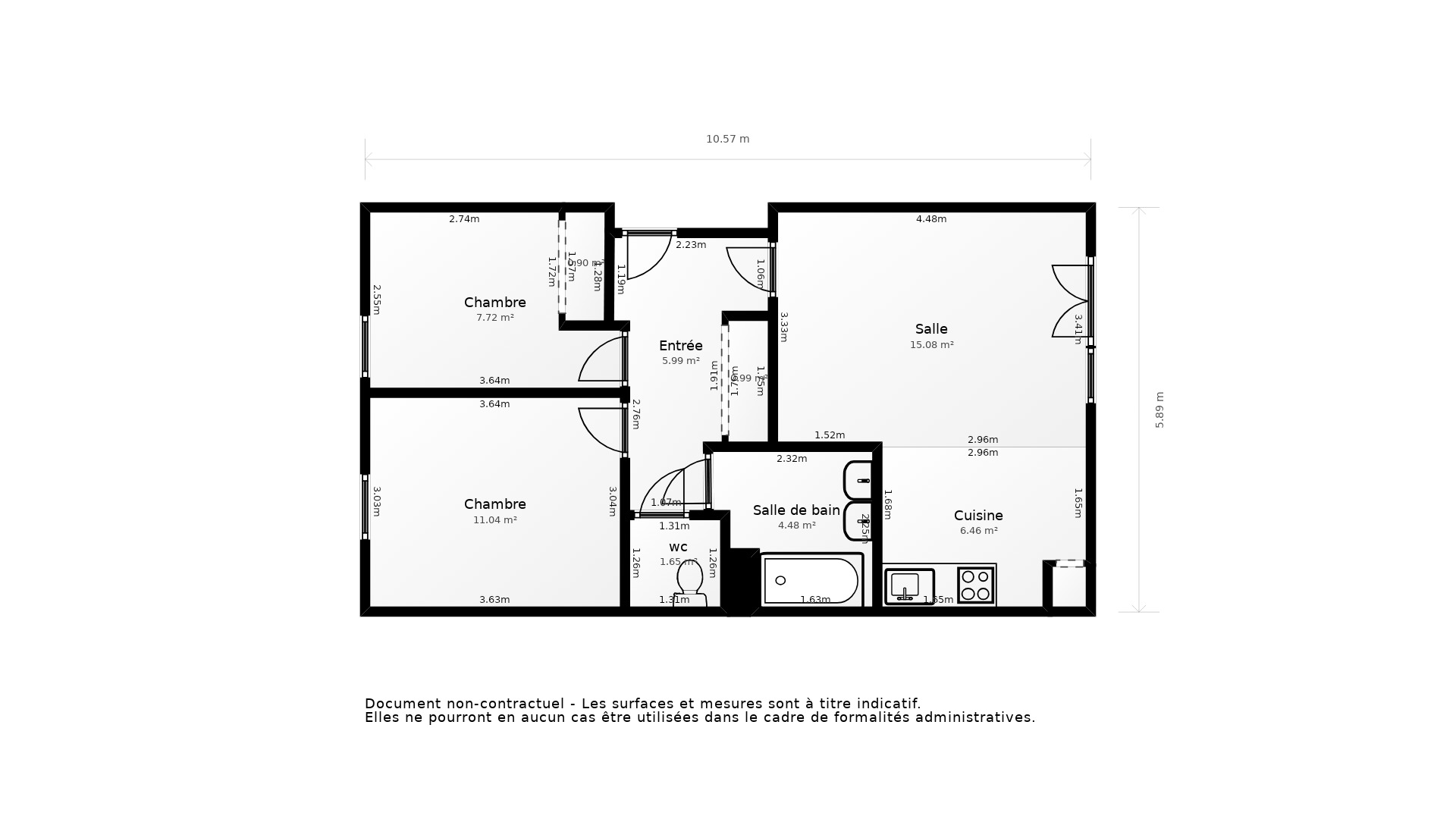 Vente Appartement TOULOUSE - 3 pièces - 59 m² - (31500)
