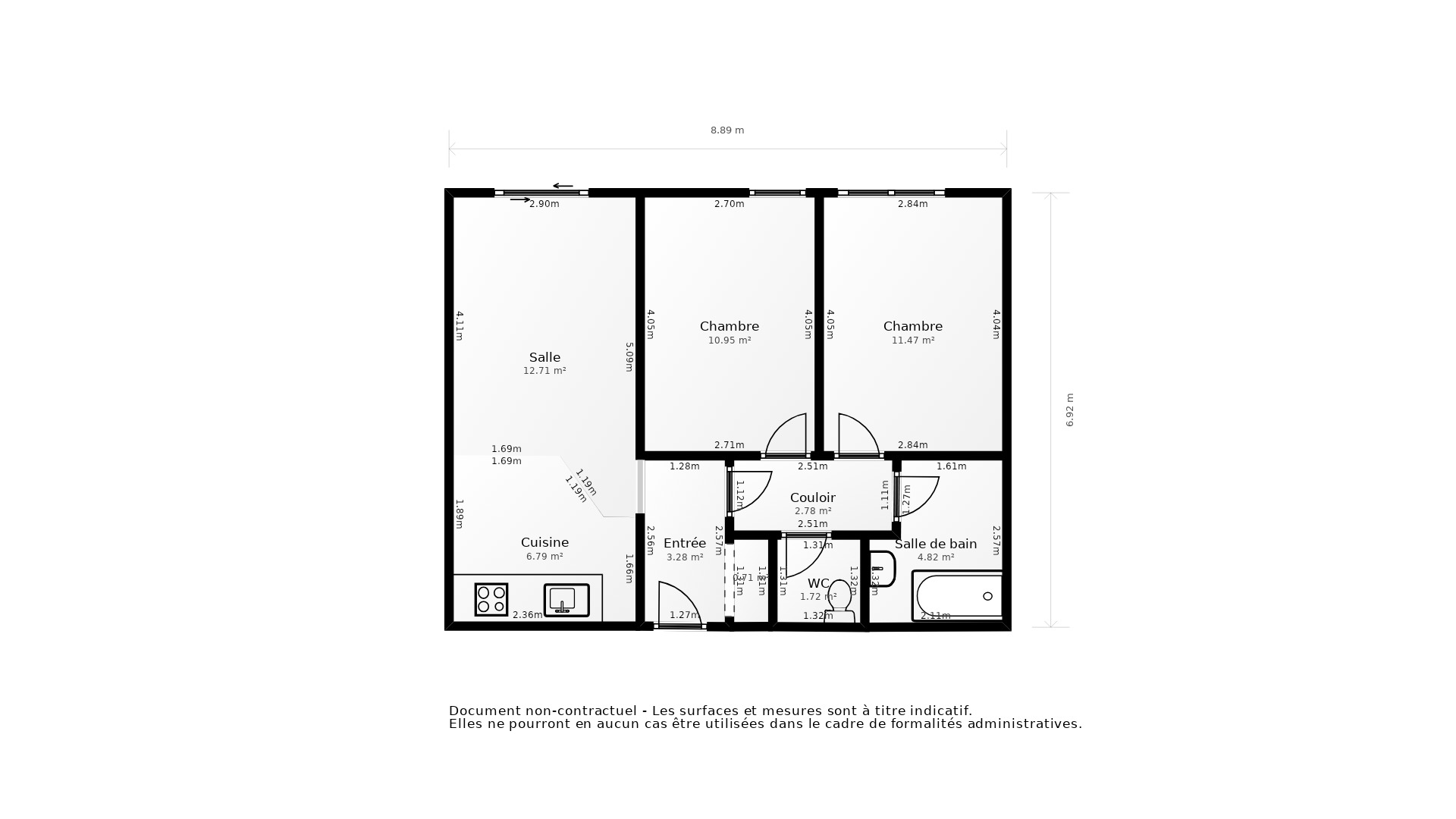 Vente Appartement AUBERGENVILLE - 3 pièces - 58 m² - (78410)
