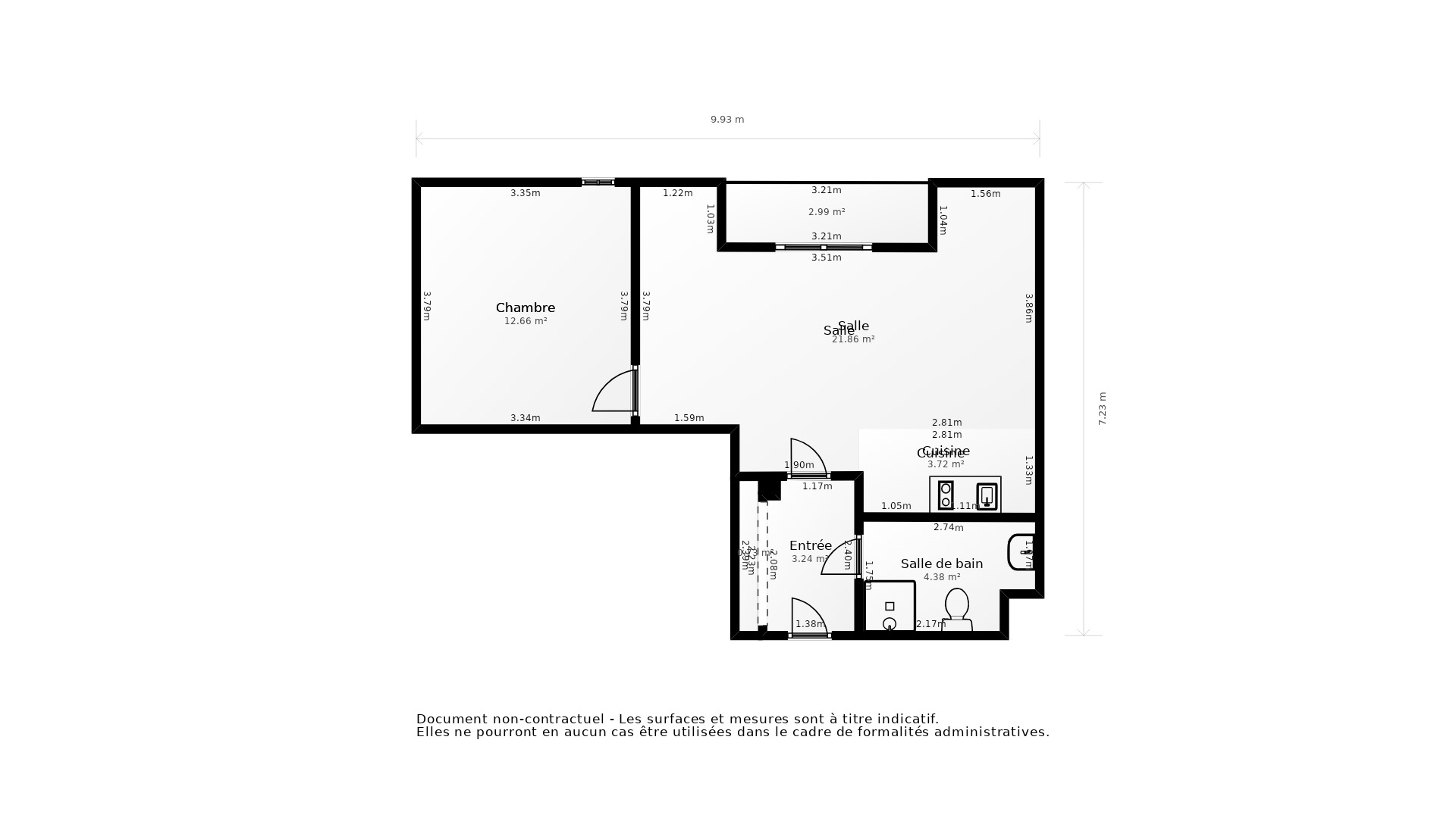 Vente Appartement ST HERBLAIN - 2 pièces - 46 m² - (44800)
