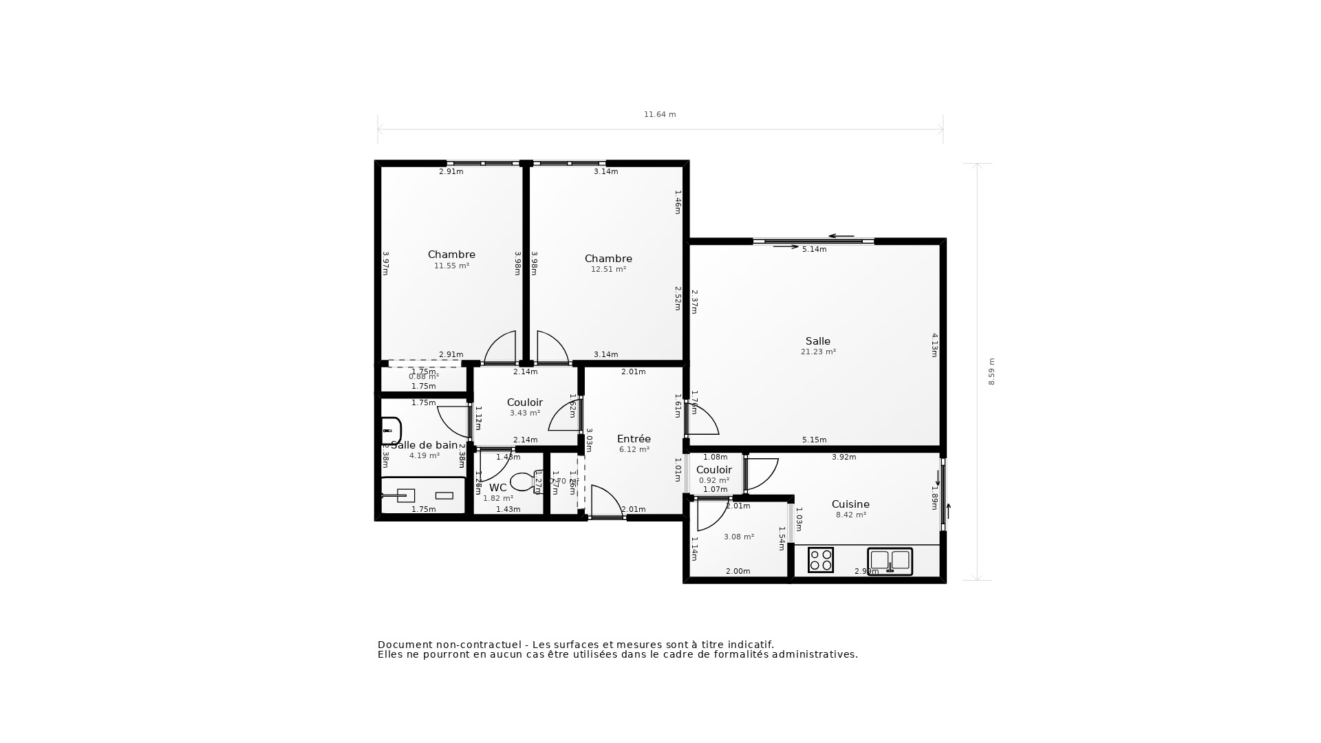 Vente Appartement GRADIGNAN - 3 pièces - 75 m² - (33170)
