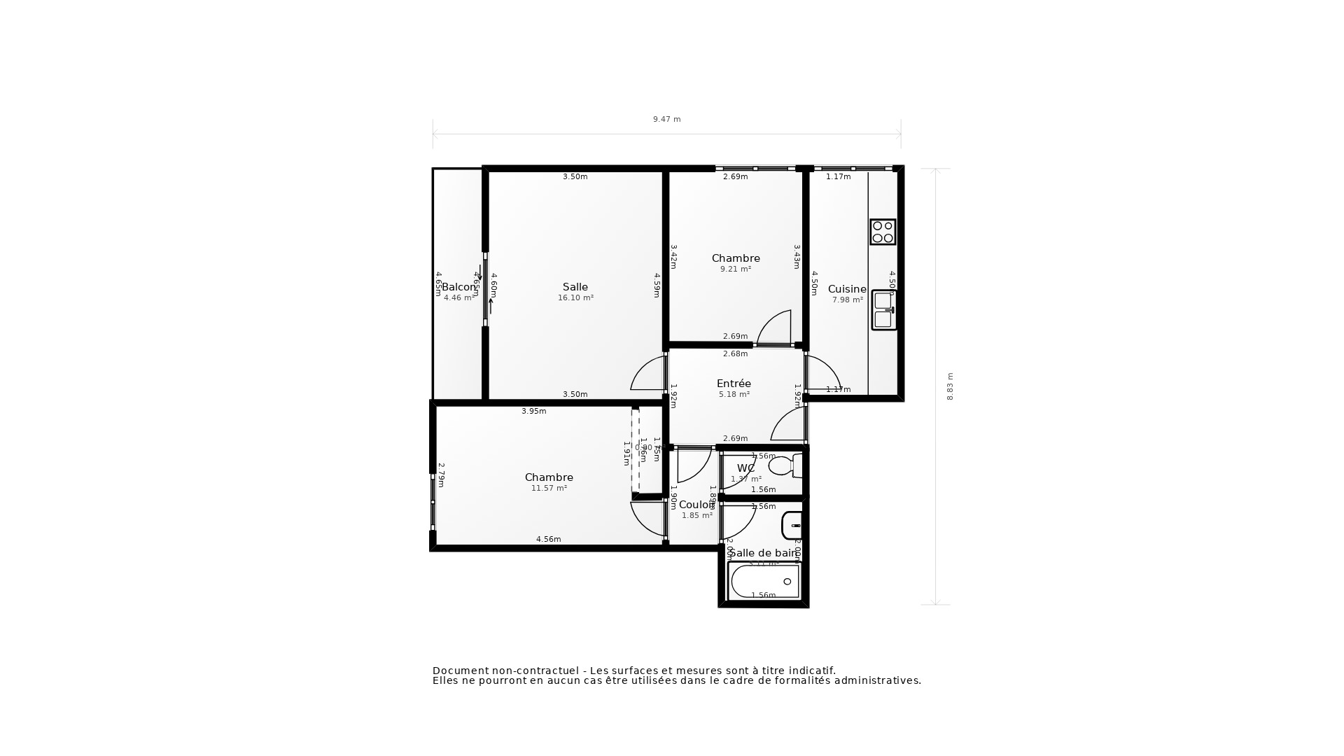 Vente Appartement POISSY - 3 pièces - 58 m² - (78300)