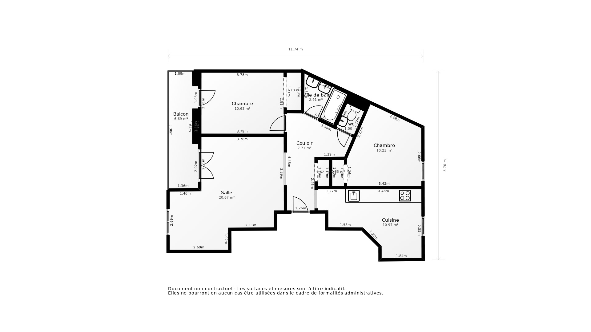 Vente Appartement LYON 08 - 3 pièces - 70 m² - (69008)