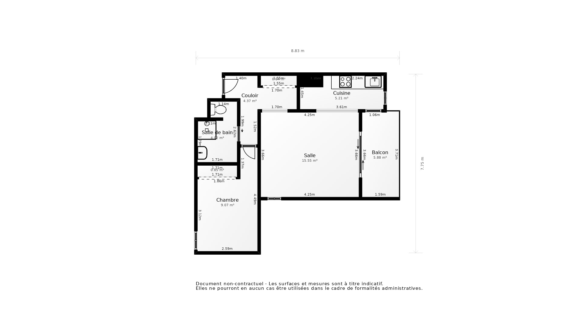 Vente Appartement MONTPELLIER - 2 pièces - 45 m² - (34090)