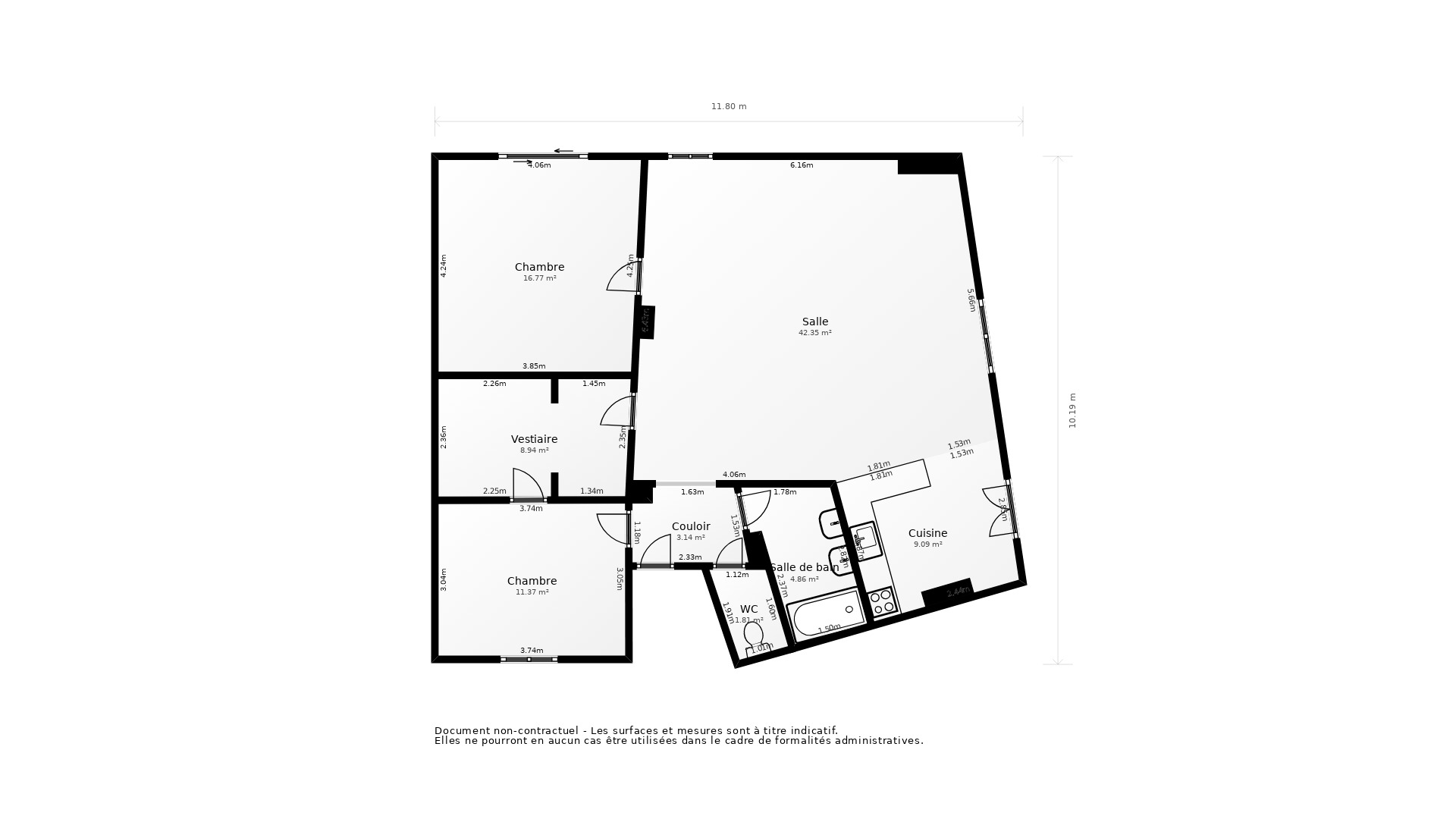 Vente Appartement BORDEAUX - 3 pièces - 84 m² - (33300)