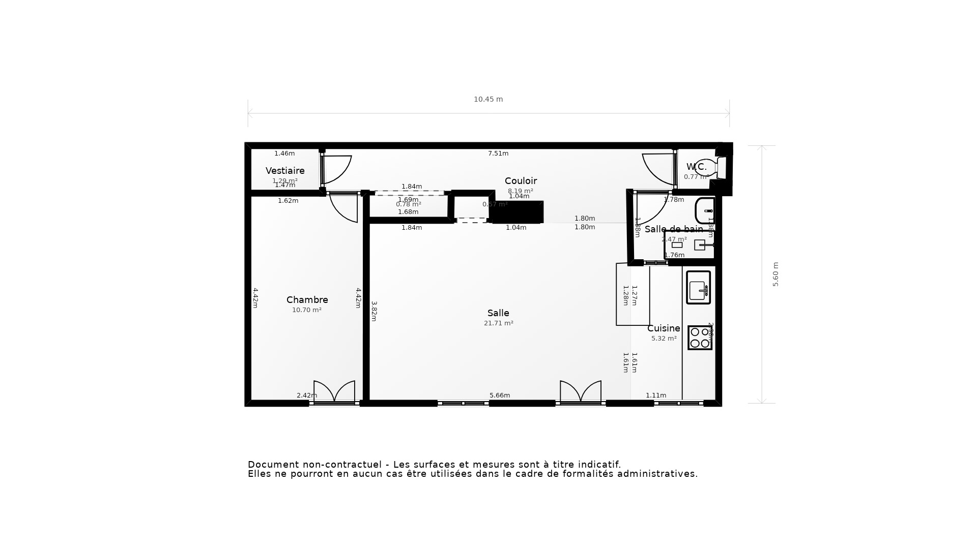 Vente Appartement BORDEAUX - 2 pièces - 53 m² - (33300)