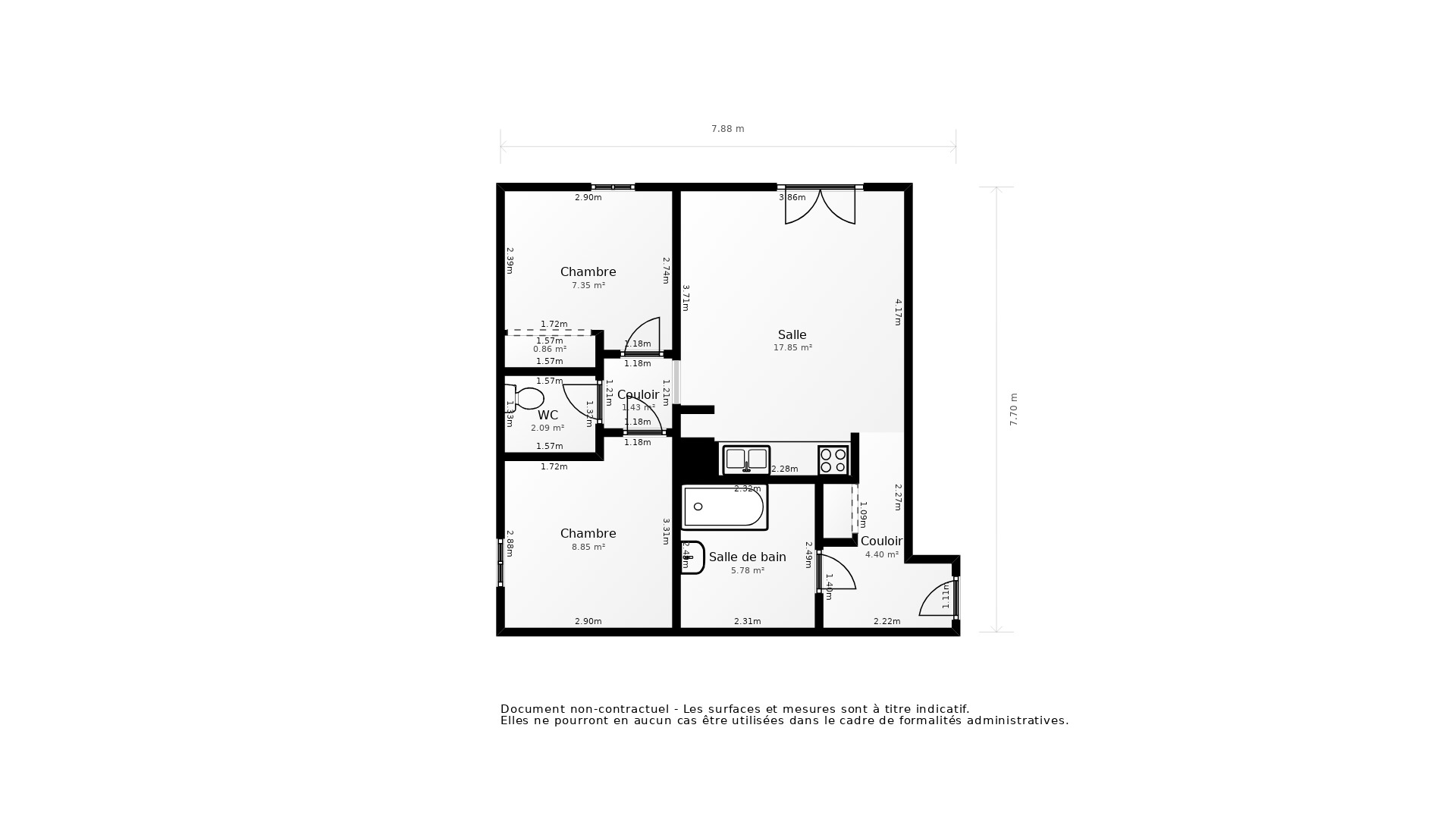Vente Appartement LE HAILLAN - 3 pièces - 56 m² - (33185)