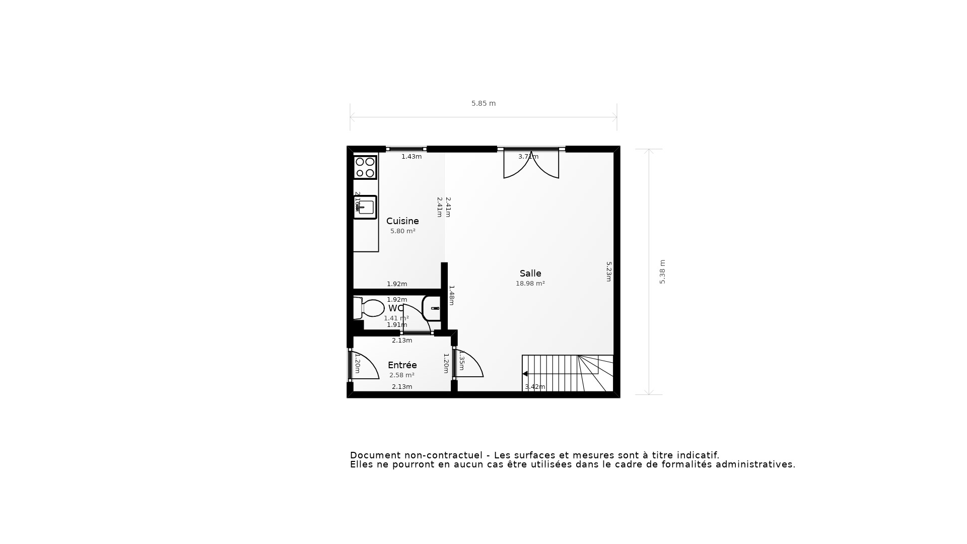Vente Appartement PERSAN - 2 pièces - 43,6 m² - (95340)