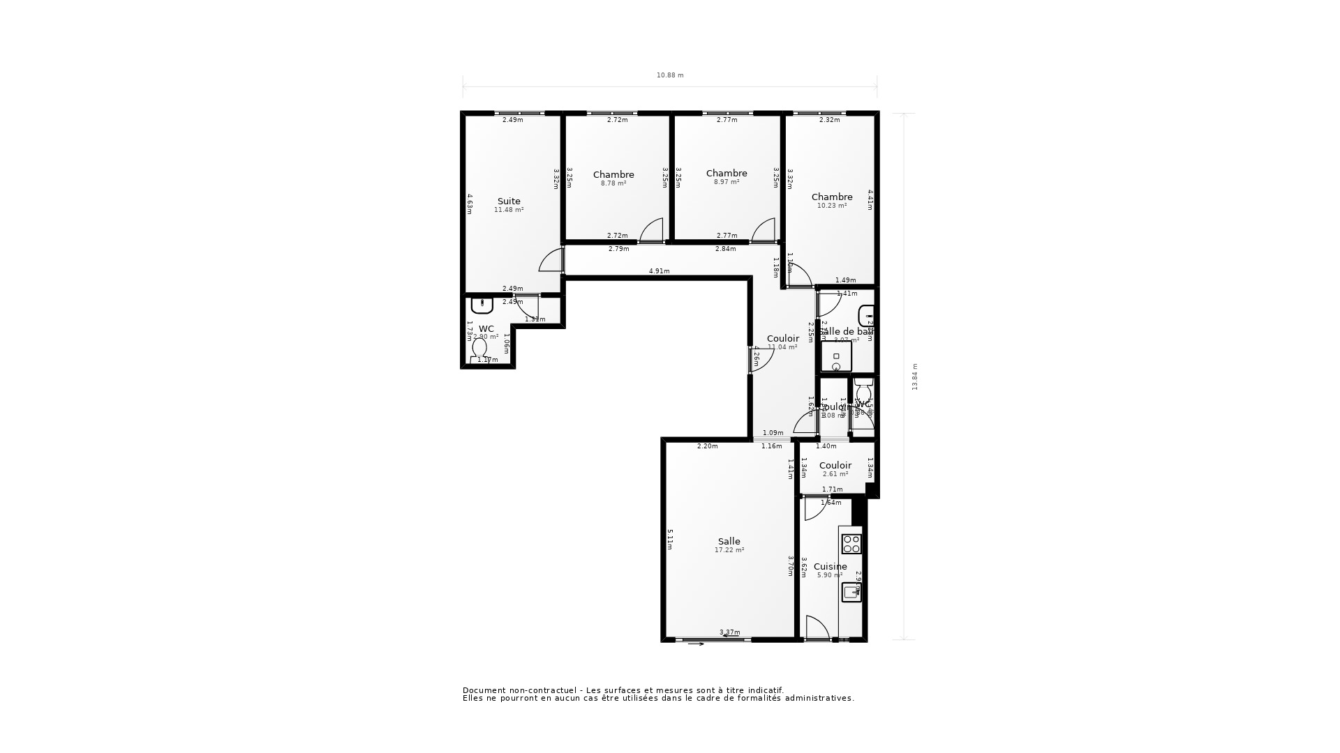 Vente Appartement LE BOUSCAT - 5 pièces - 98 m² - (33110)