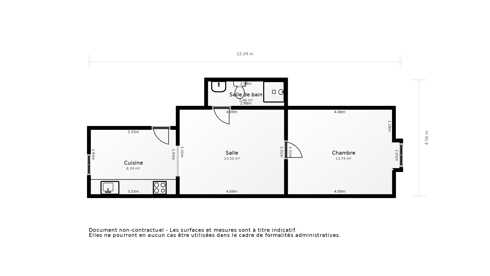 Vente Appartement BORDEAUX - 2 pièces - 46 m² - (33000)