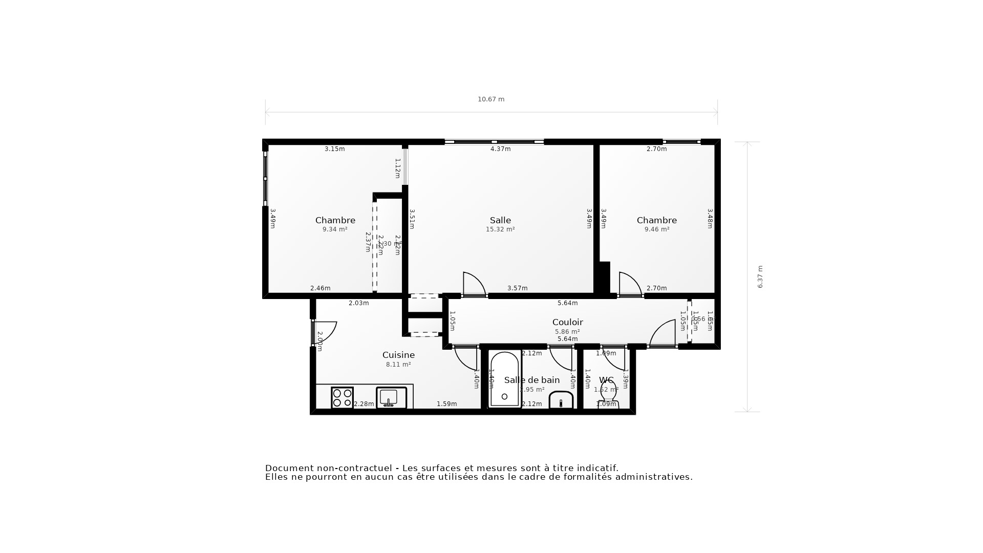 Vente Appartement BORDEAUX - 3 pièces - 57 m² - (33200)