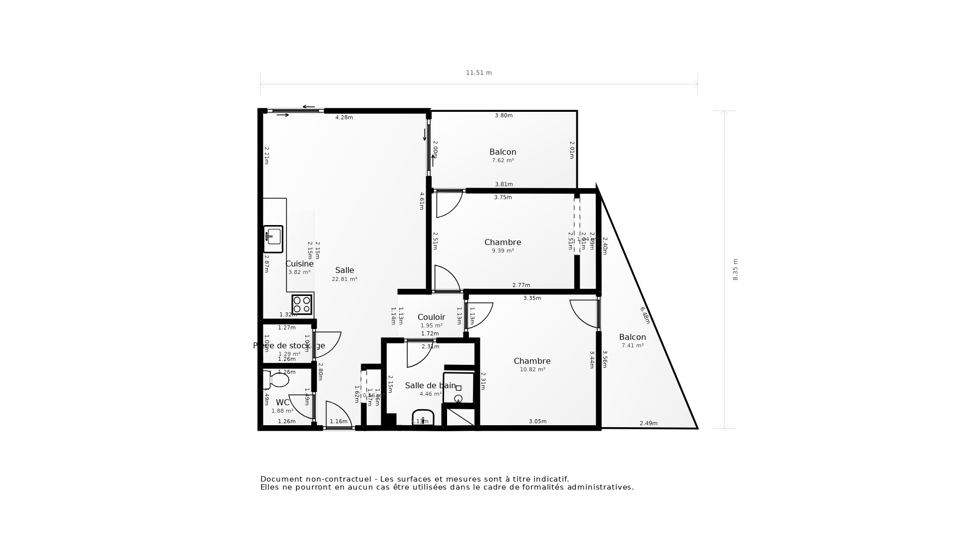 Vente Appartement BRON - 3 pièces - 58,5 m² - (69500)