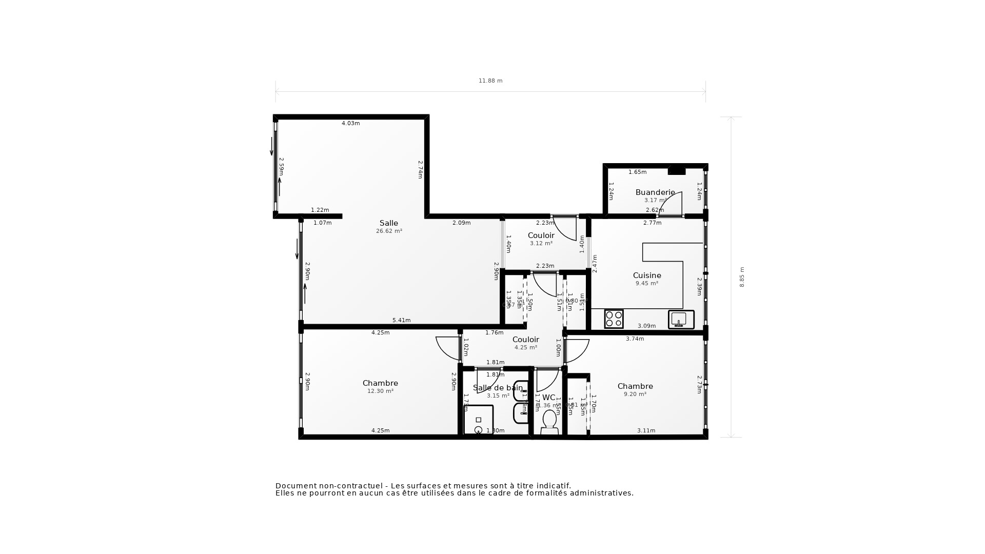 Vente Appartement BLANQUEFORT - 3 pièces - 79 m² - (33290)