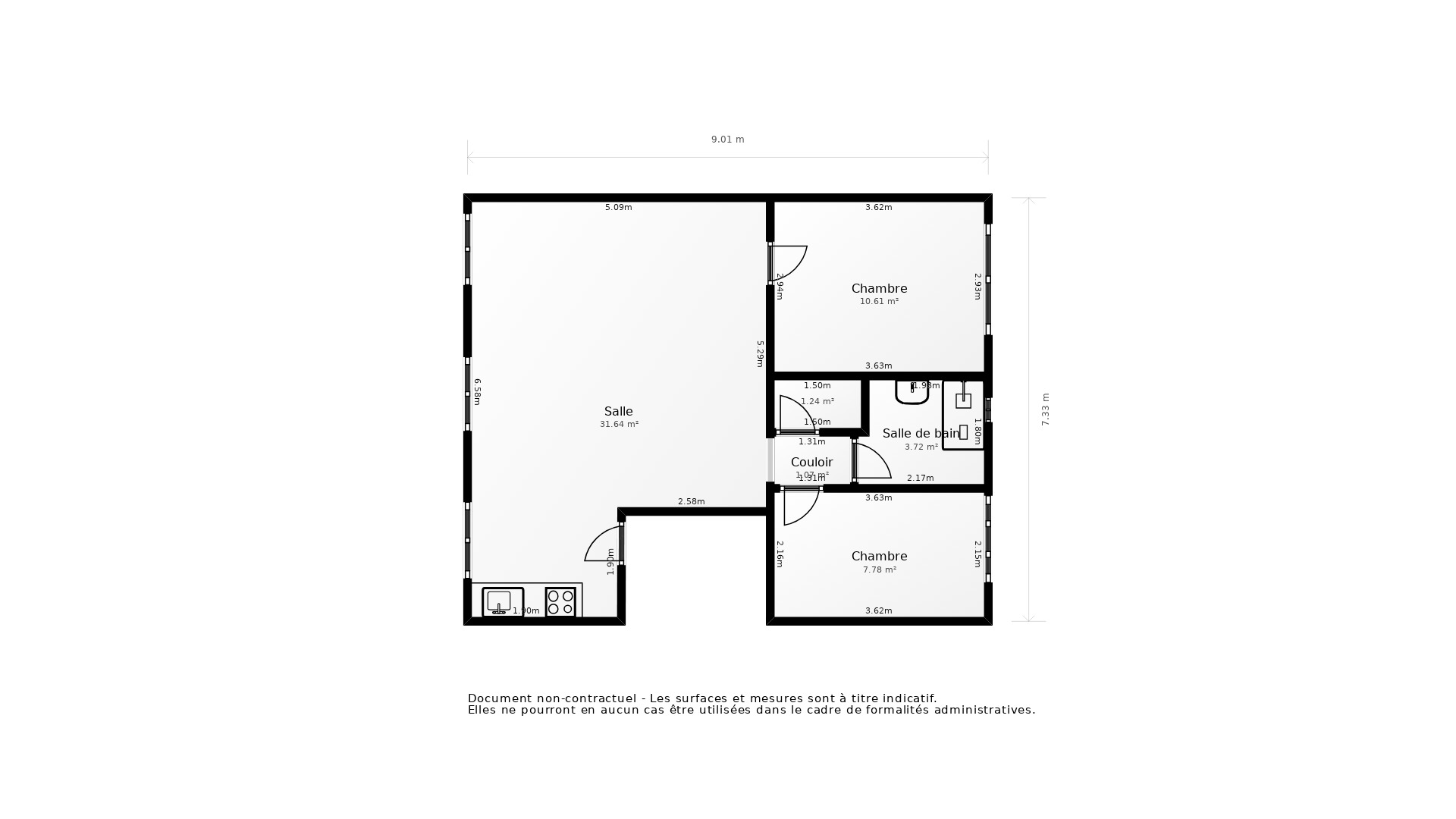 Vente Appartement BENODET - 3 pièces - 60,5 m² - (29950)